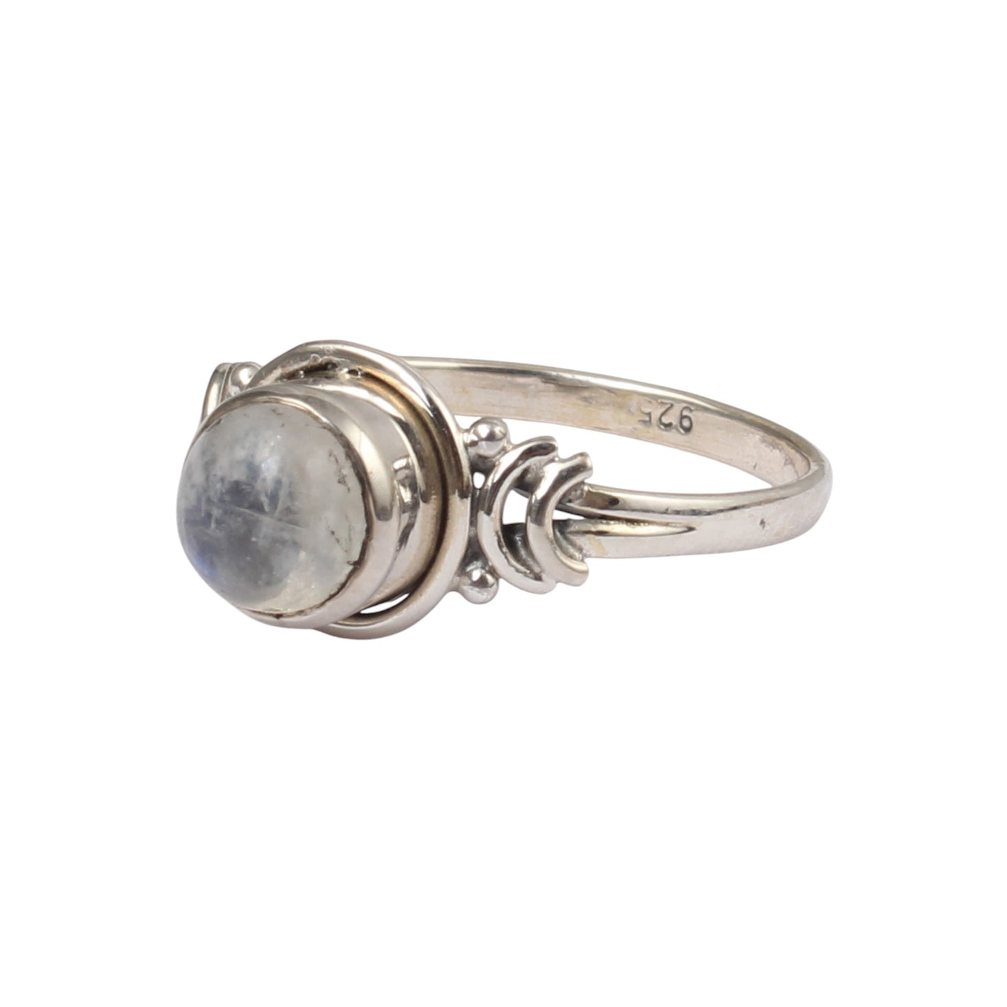 Minimalist Boho Rainbow Moonstone Ring Handmade 925 Sterling Silver Natural Gemstone Ring