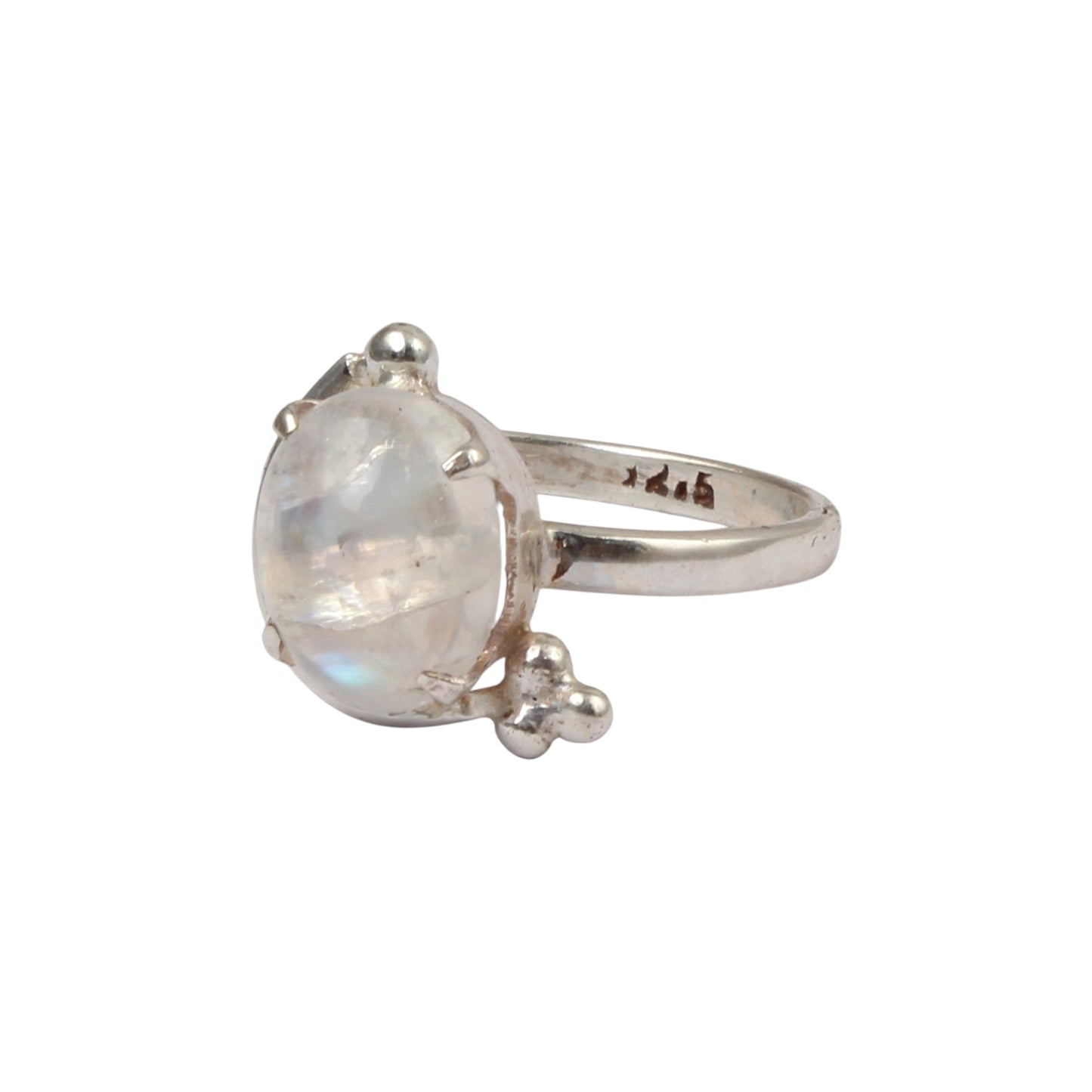 Natural Rainbow Moonstone Ring Handmade 925 Sterling Silver June Birthstone Jewelry