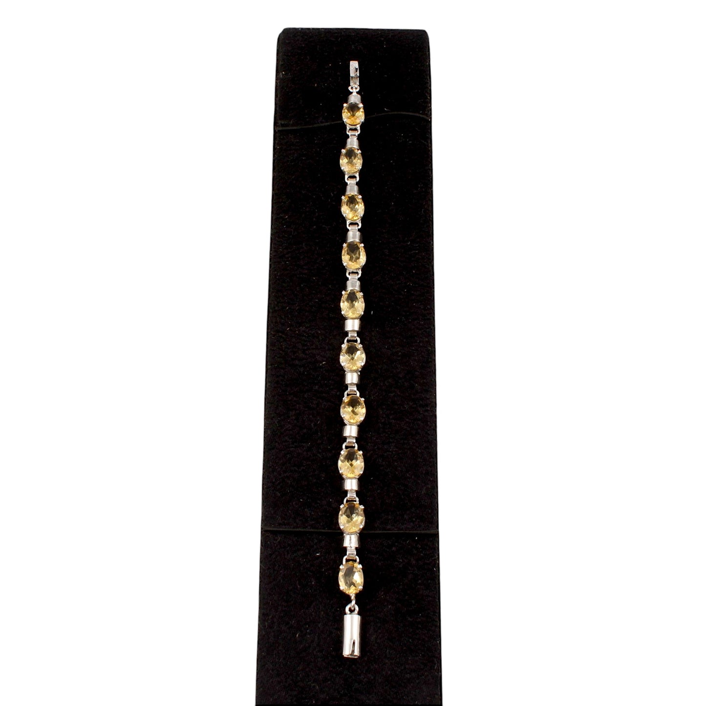Elegant Natural Citrine Bracelet 925 Sterling Silver Bracelet Faceted Gemstone Prong Setting Bracelet