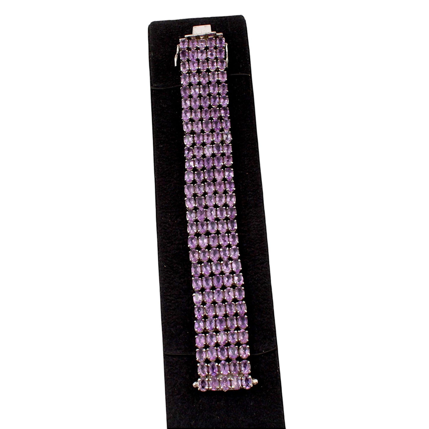 Natural Purple Amethyst Bracelet Prong Setting 925 Sterling Silver Bracelet Elegant February Birthstone Bracelet Gift For Her