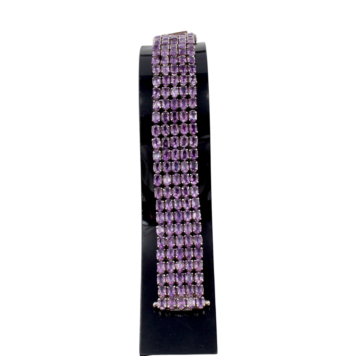 Natural Purple Amethyst Bracelet Prong Setting 925 Sterling Silver Bracelet Elegant February Birthstone Bracelet Gift For Her
