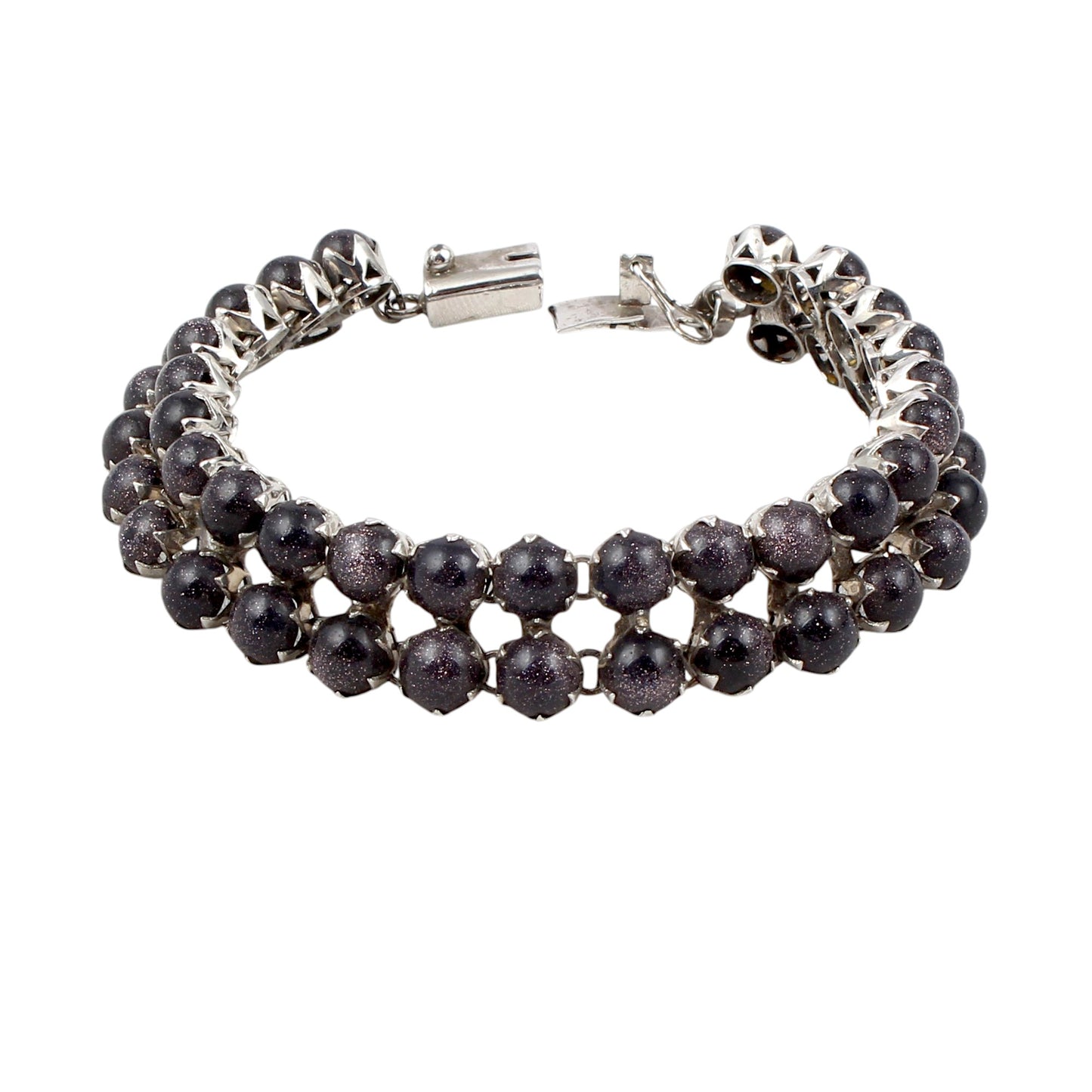 Beautiful Handmade Galaxy Sandstone Bracelet Blue Sandstone Engagement Bracelet 925 Sterling Silver  Anniversary Gift