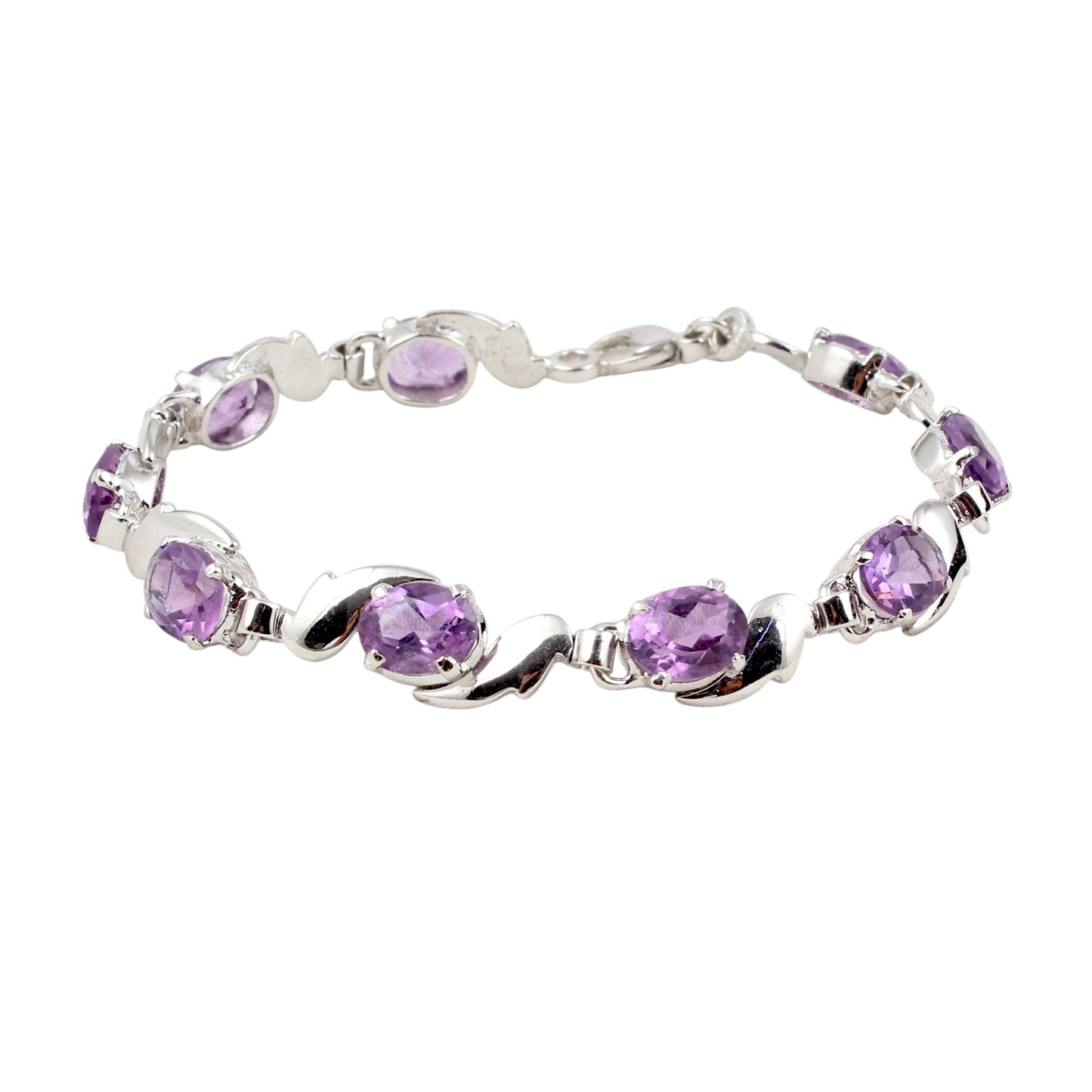 Lovely Charm Amethyst Bracelet 925 Sterling Silver Amethyst Jewelry February Birthstone Bracelet Gift For Her