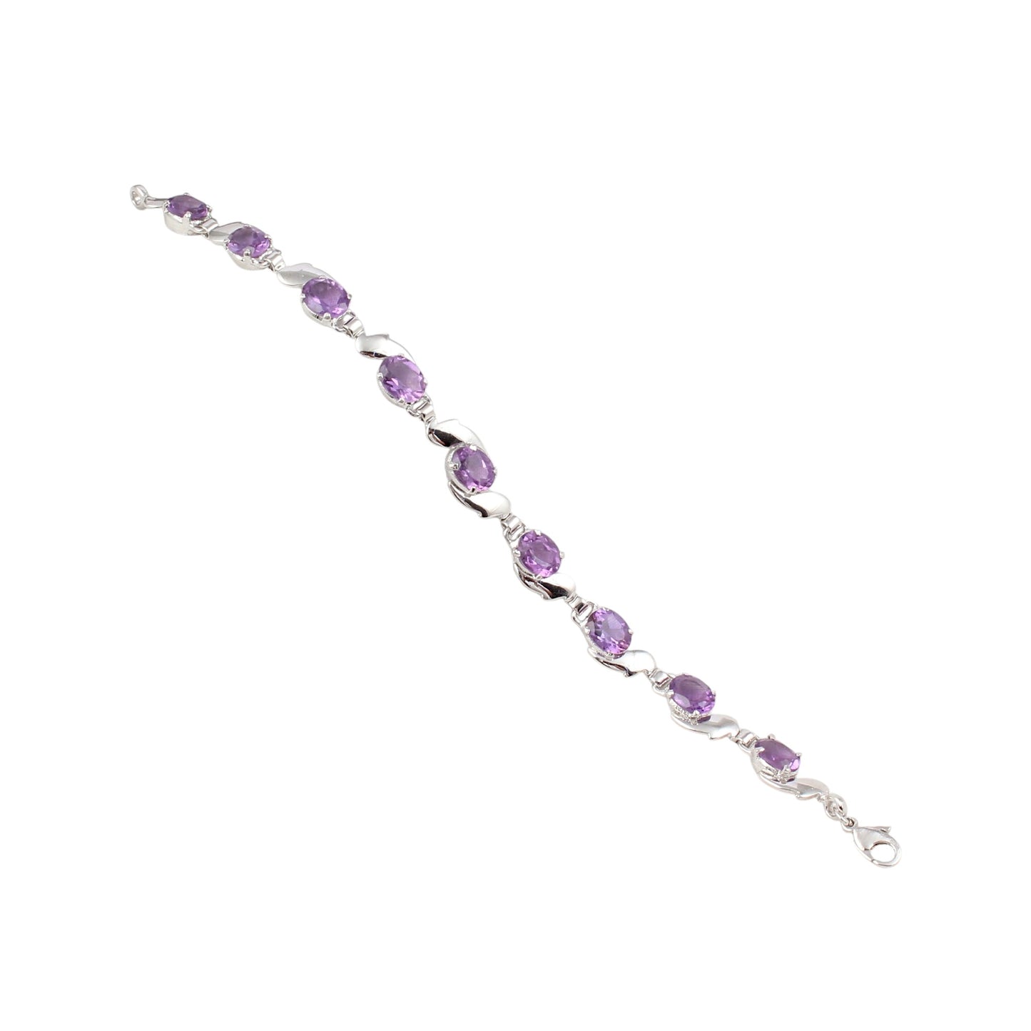 Lovely Charm Amethyst Bracelet 925 Sterling Silver Amethyst Jewelry February Birthstone Bracelet Gift For Her