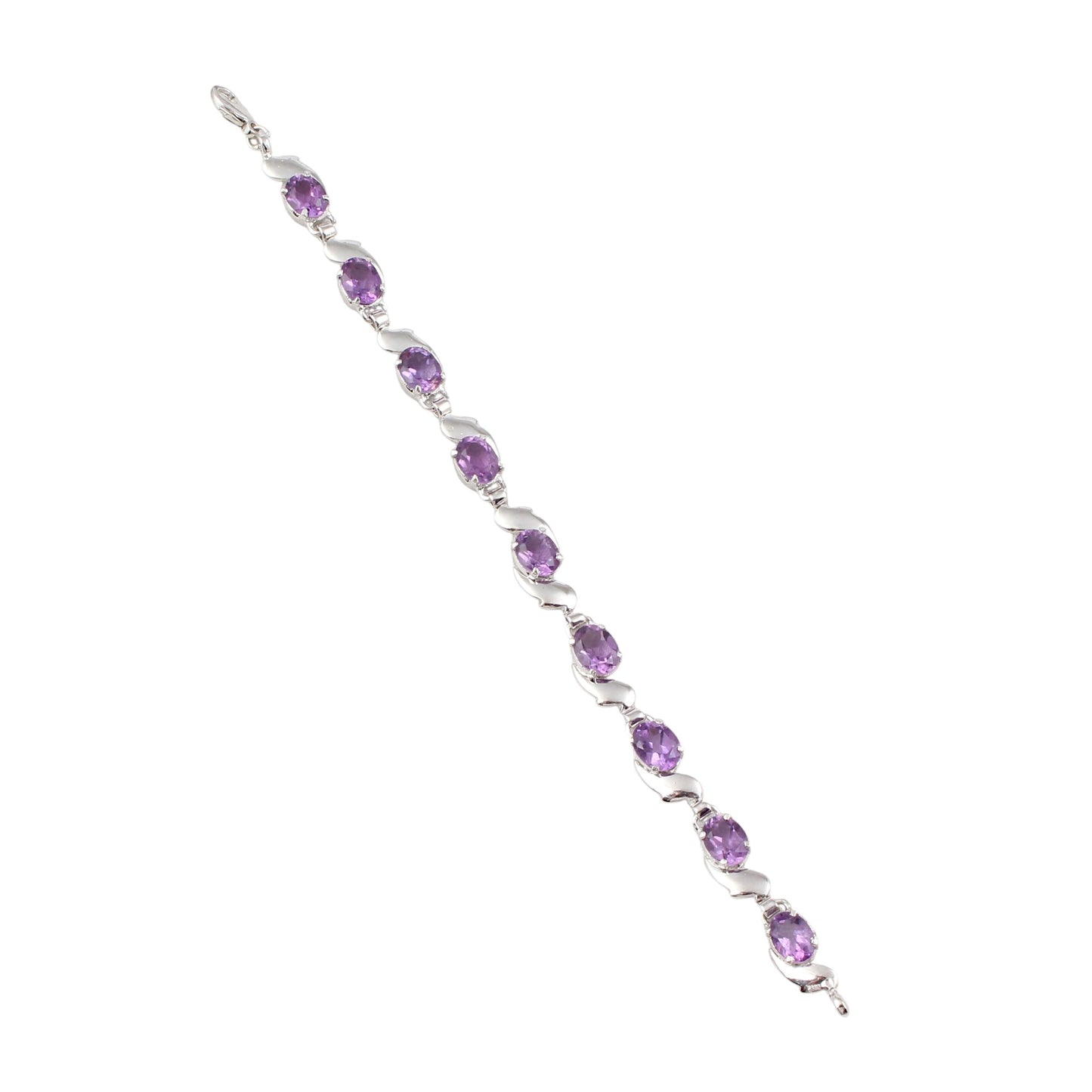 Lovely Charm Amethyst Bracelet 925 Sterling Silver Amethyst Jewelry February Birthstone Bracelet Gift For Her