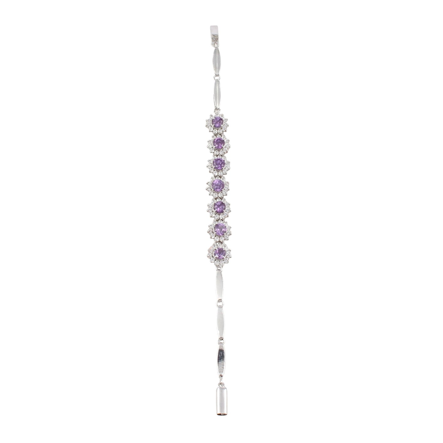 Alexandrite Bracelet with CZ Studded 925 Sterling Silver Bracelet June Birthstone Bracelet Jewelry