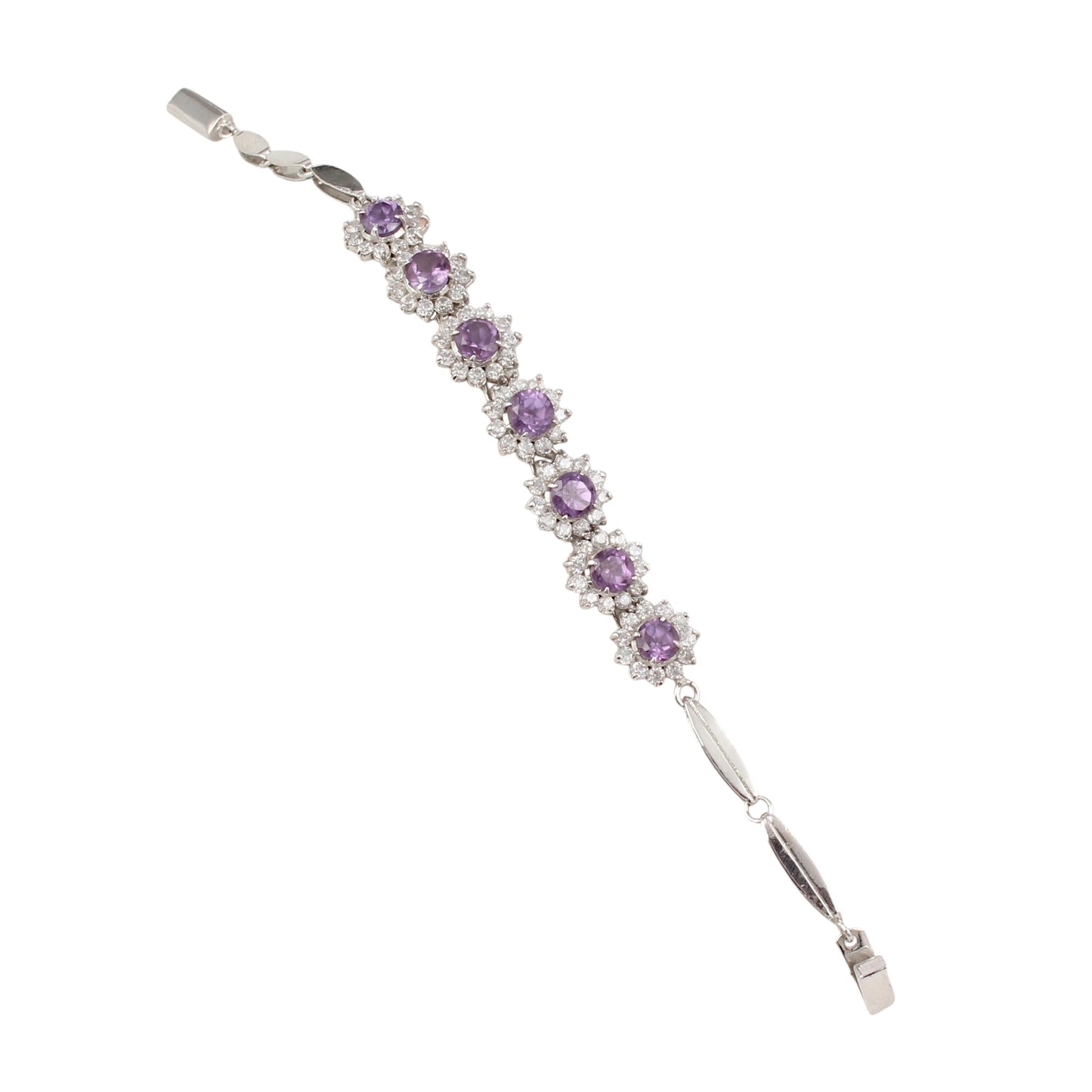 Alexandrite Bracelet with CZ Studded 925 Sterling Silver Bracelet June Birthstone Bracelet Jewelry