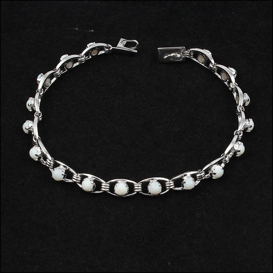 Ethiopian Fire Opal Bracelet 925 Sterling Silver Chain Bracelet Opal Bracelet Round Cut Stone Charm Bracelet