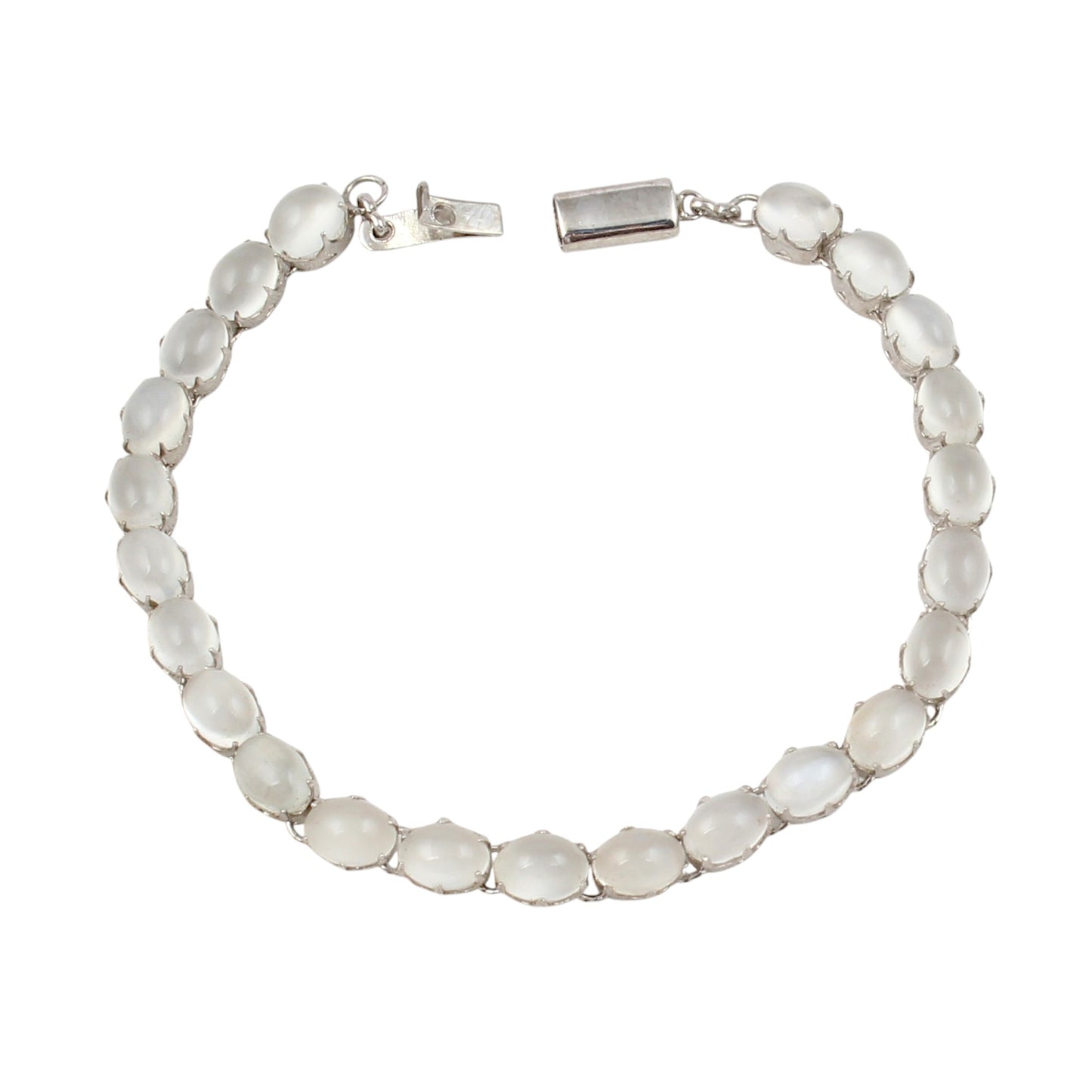 Peach Rainbow Moonstone Bracelet Handmade 925 Sterling Silver Prong Setting Multi Stone Bracelet Jewelry