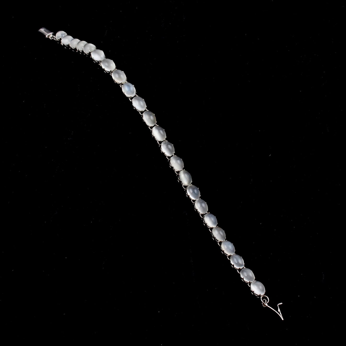 Peach Rainbow Moonstone Bracelet Handmade 925 Sterling Silver Prong Setting Multi Stone Bracelet Jewelry