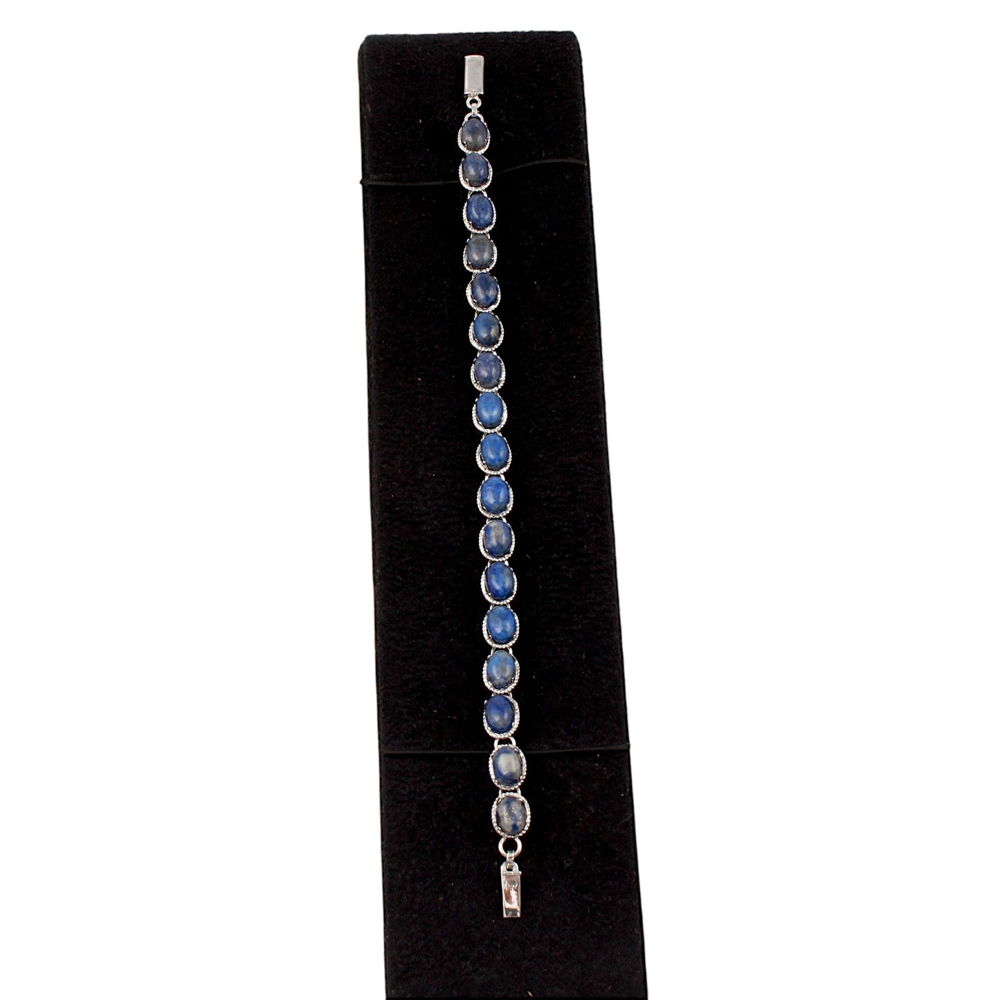 Lapis Lazuli Bracelet Handmade Solid 925 Sterling Silver Prong Setting Oval Lapis Bracelet Anniversary Gift For her