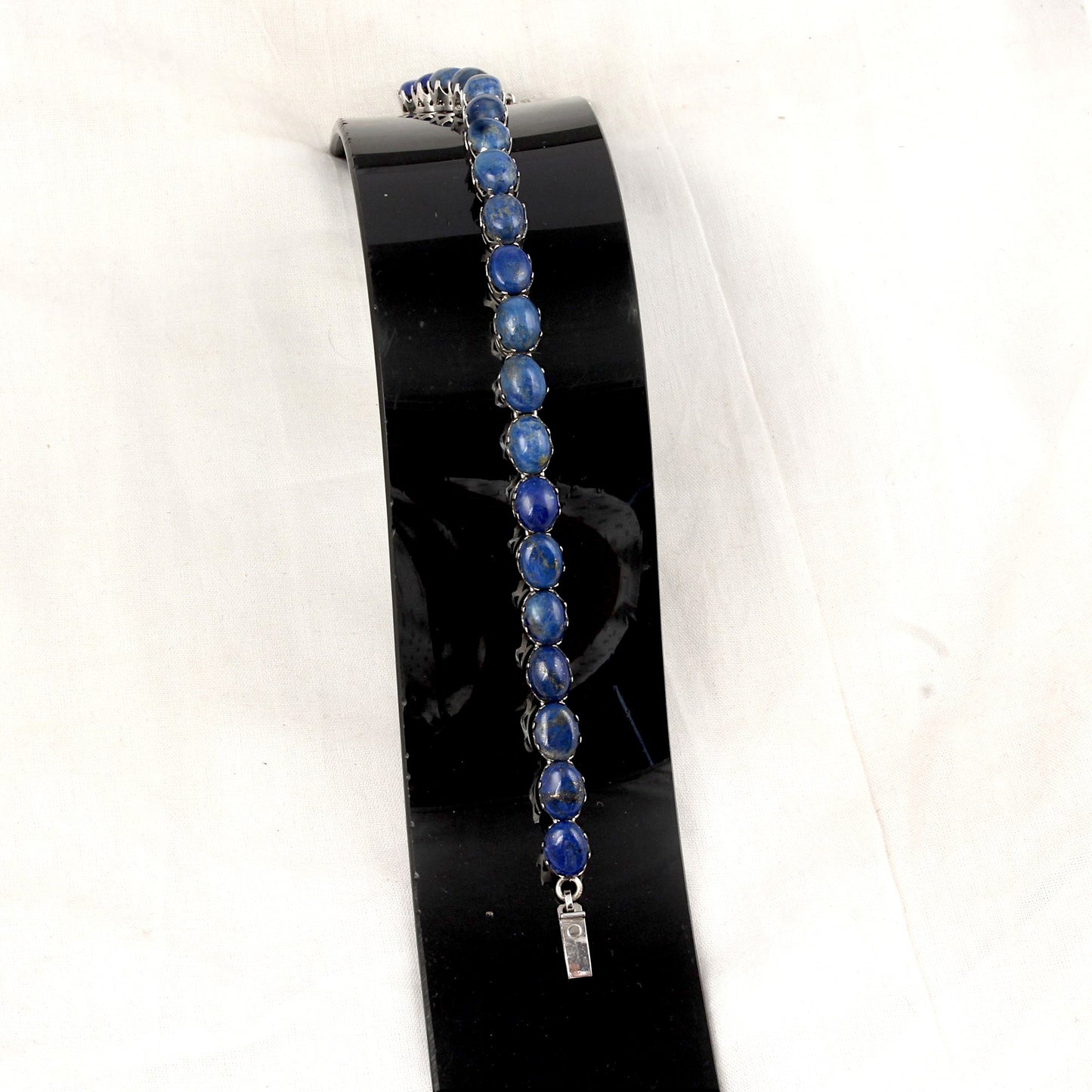 LapisLazuli Bracelet Handmade Solid 925 Sterling Silver Prong Setting Oval Lapis Bracelet