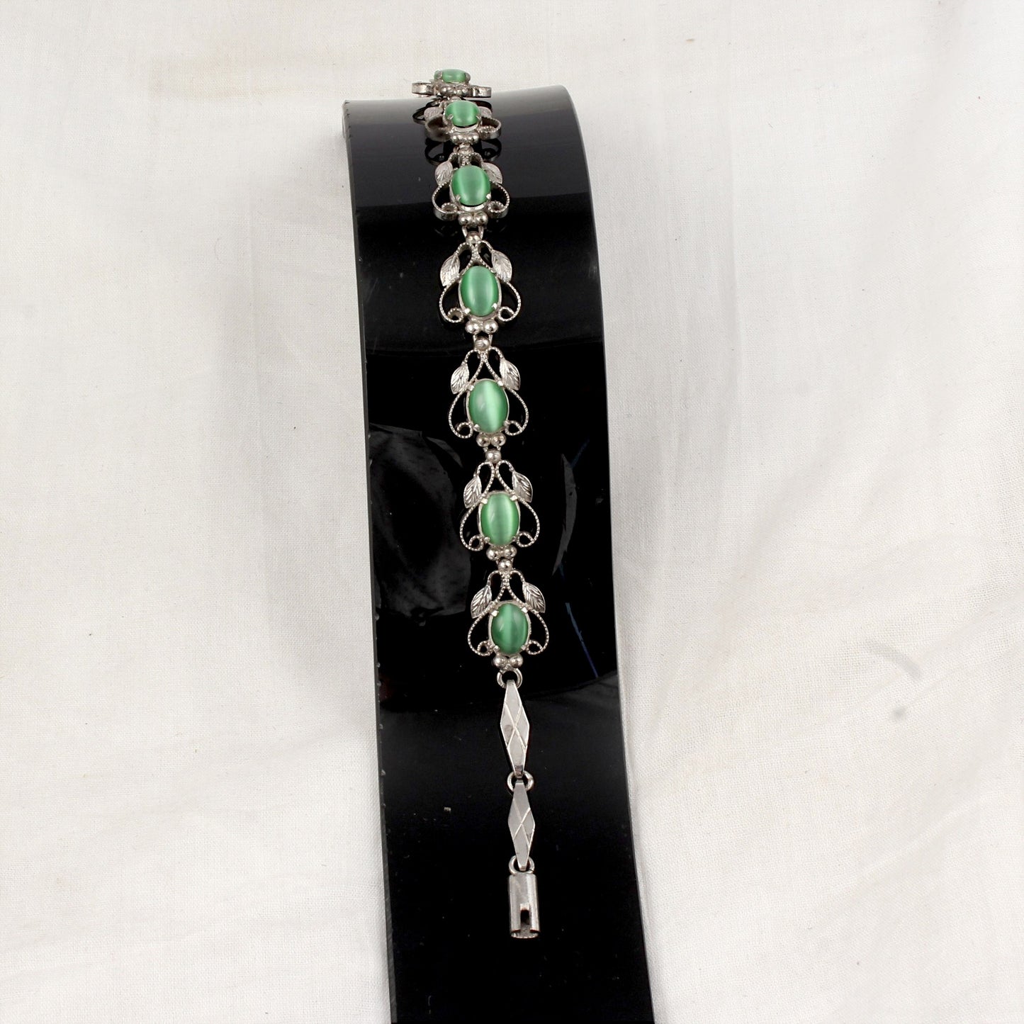 Green Cat's Eye Bracelet Handmade 925 Sterling Silver Multi Stone Bracelet Oval Cut Designer Bracelet Women Jewelry