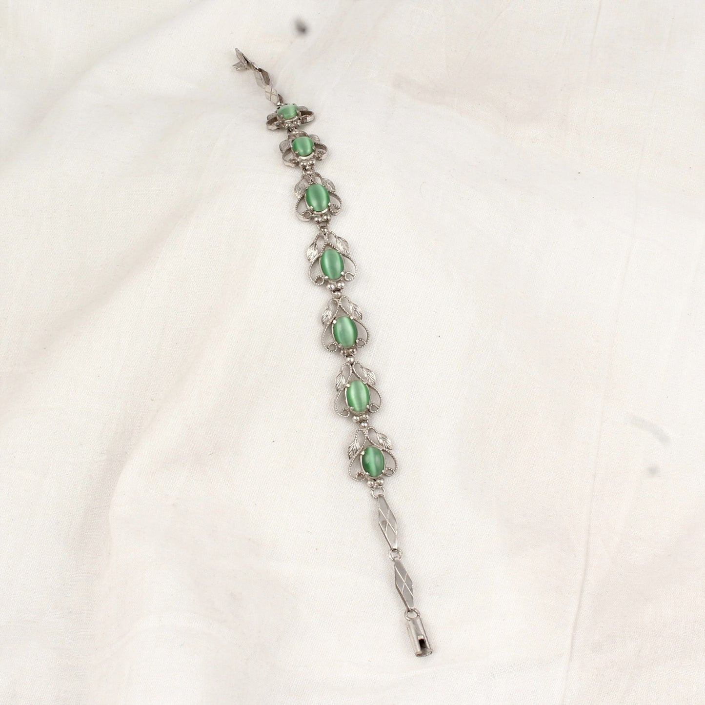 Green Cat's Eye Bracelet Handmade 925 Sterling Silver Multi Stone Bracelet Oval Cut Designer Bracelet Women Jewelry