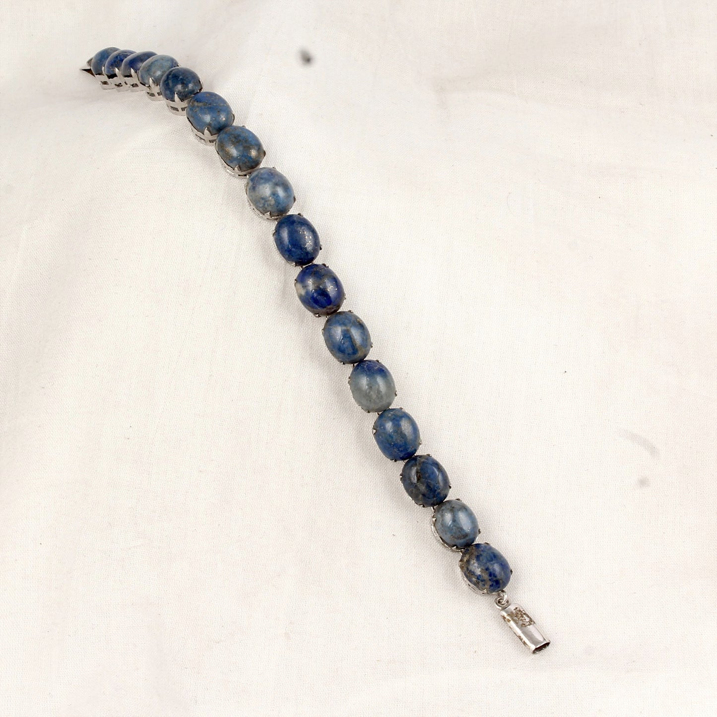 Natural Lapis Lazuli Bracelet Handmade 925 Sterling Silver Prong Setting Lapis Bracelet Birthday Anniversary Gift For her