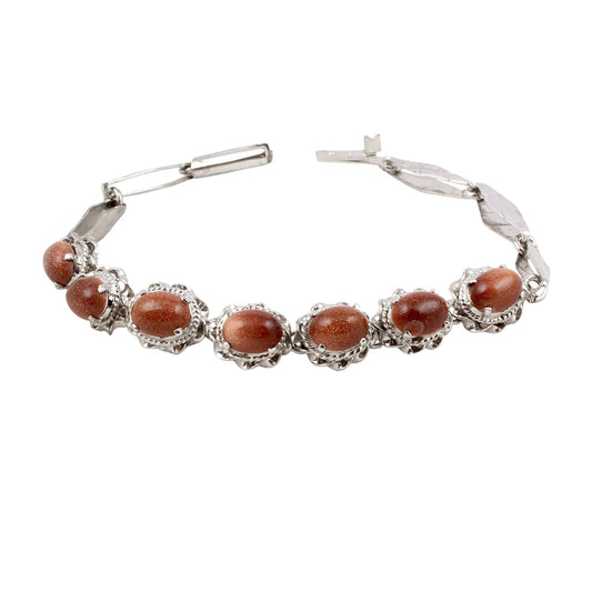 Sandstone Bracelet Handmade 925 Sterling Silver Sunstone Bracelet Designer Twisted Wire Designer Bracelet