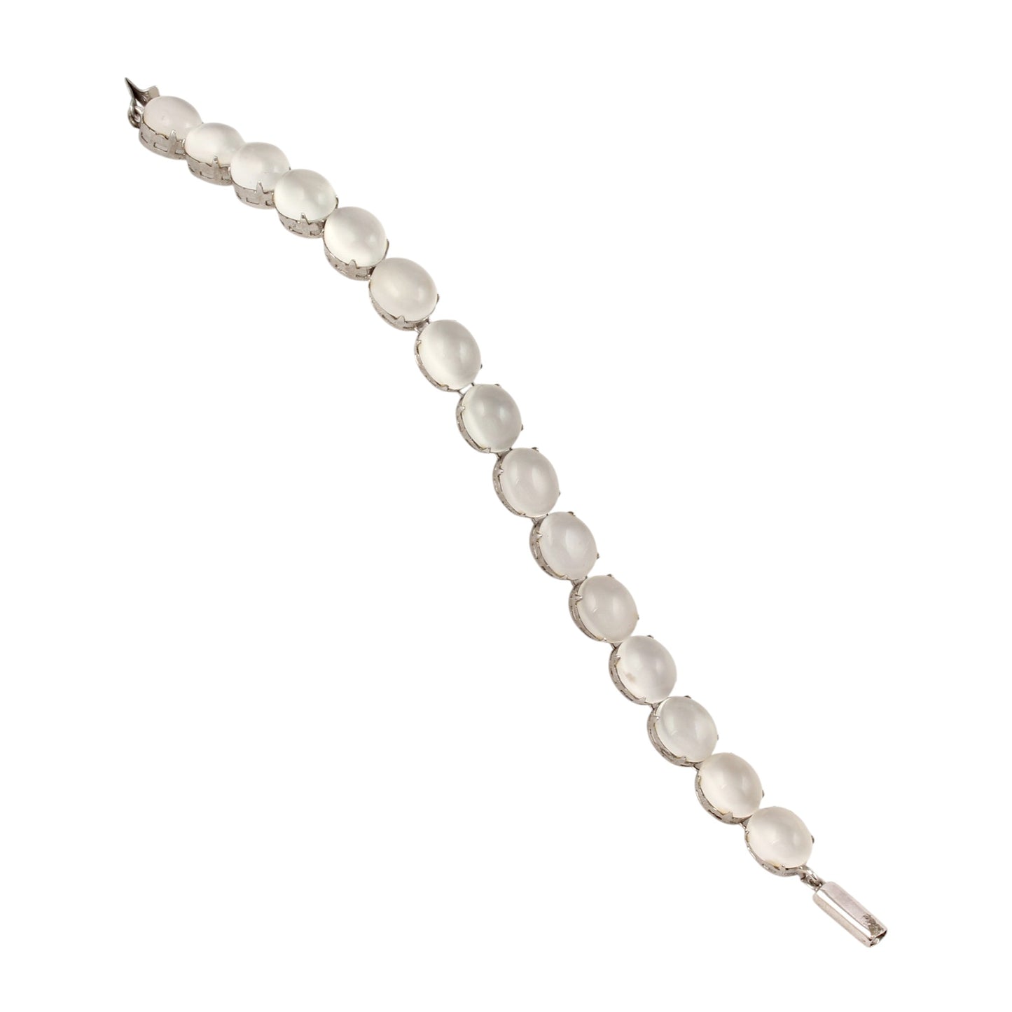 Natural Peach Moonstone Bracelet Handmade 925 Sterling Silver Prong Setting Multi Stone Bracelet Jewelry