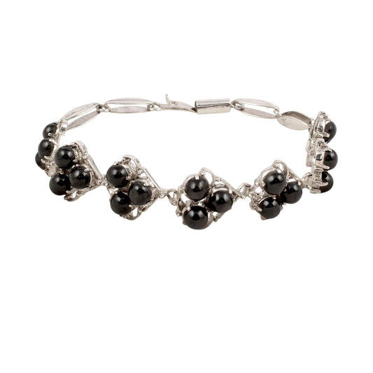 Natural Black Star Bracelet in Sterling Silver Handmade Prong Setting Star Diopside Jewelry Gemstone Wedding Gifts