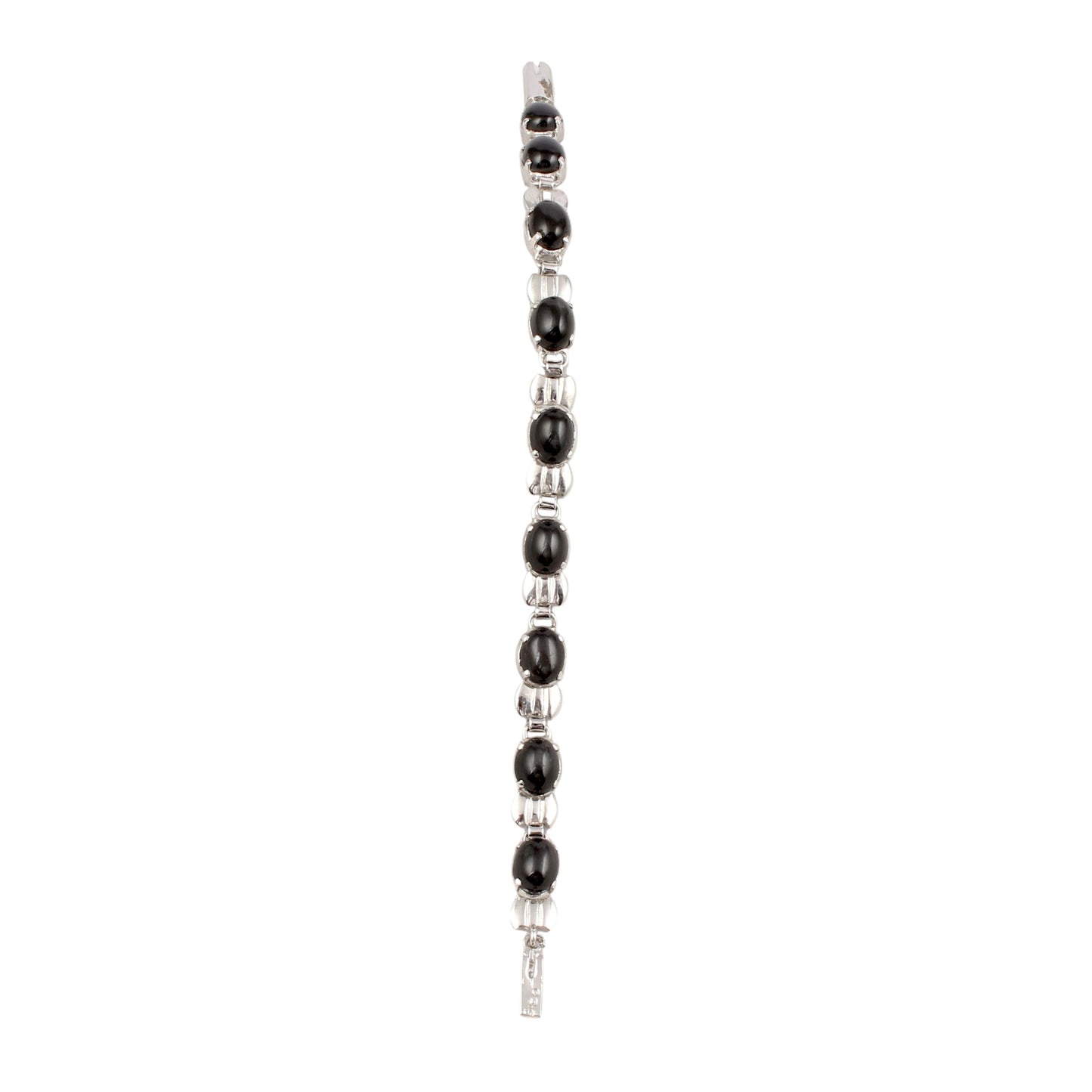 Designer Black Star Bracelet in Sterling Silver Handmade Prong Setting Star Diopside Jewelry