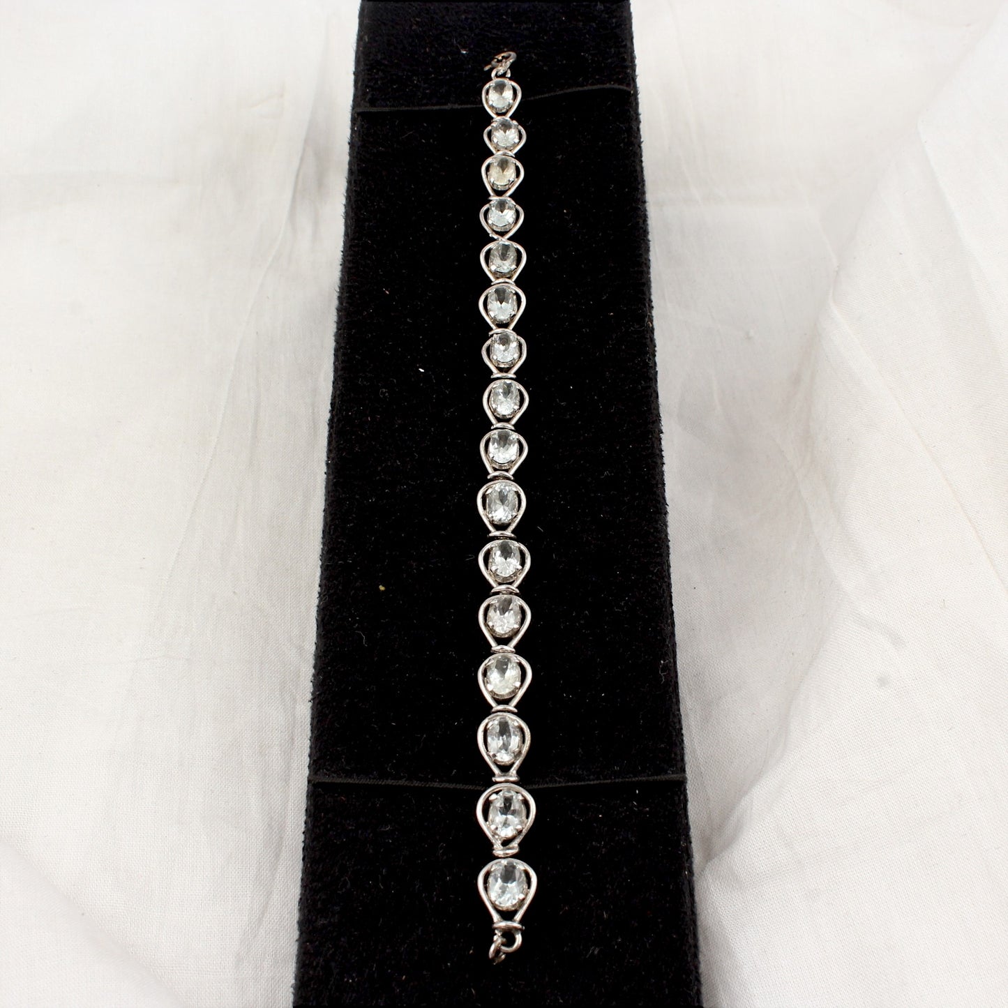 Natural Blue Topaz Bracelet Handmade 925 Sterling Silver Prong Setting Faceted Gemstone Tennis Bracelet