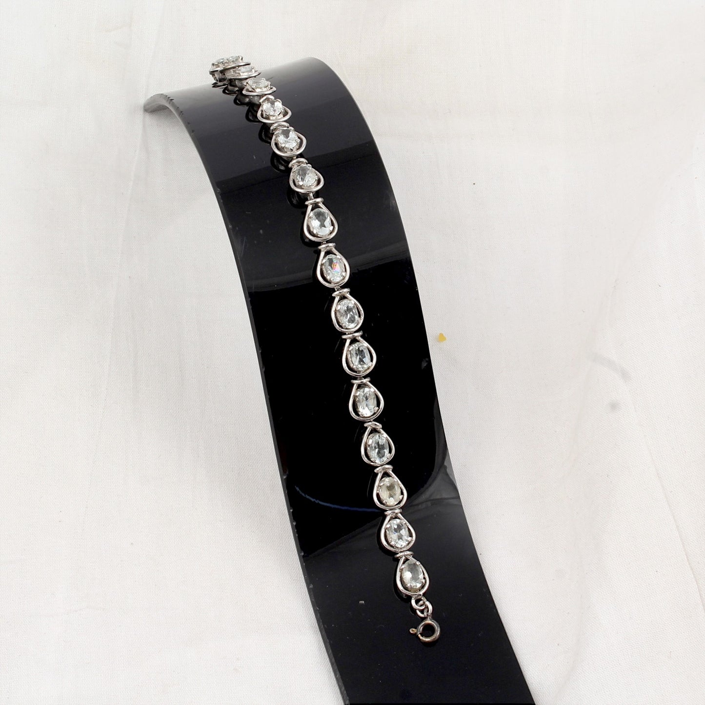 Natural Blue Topaz Bracelet Handmade 925 Sterling Silver Prong Setting Faceted Gemstone Tennis Bracelet