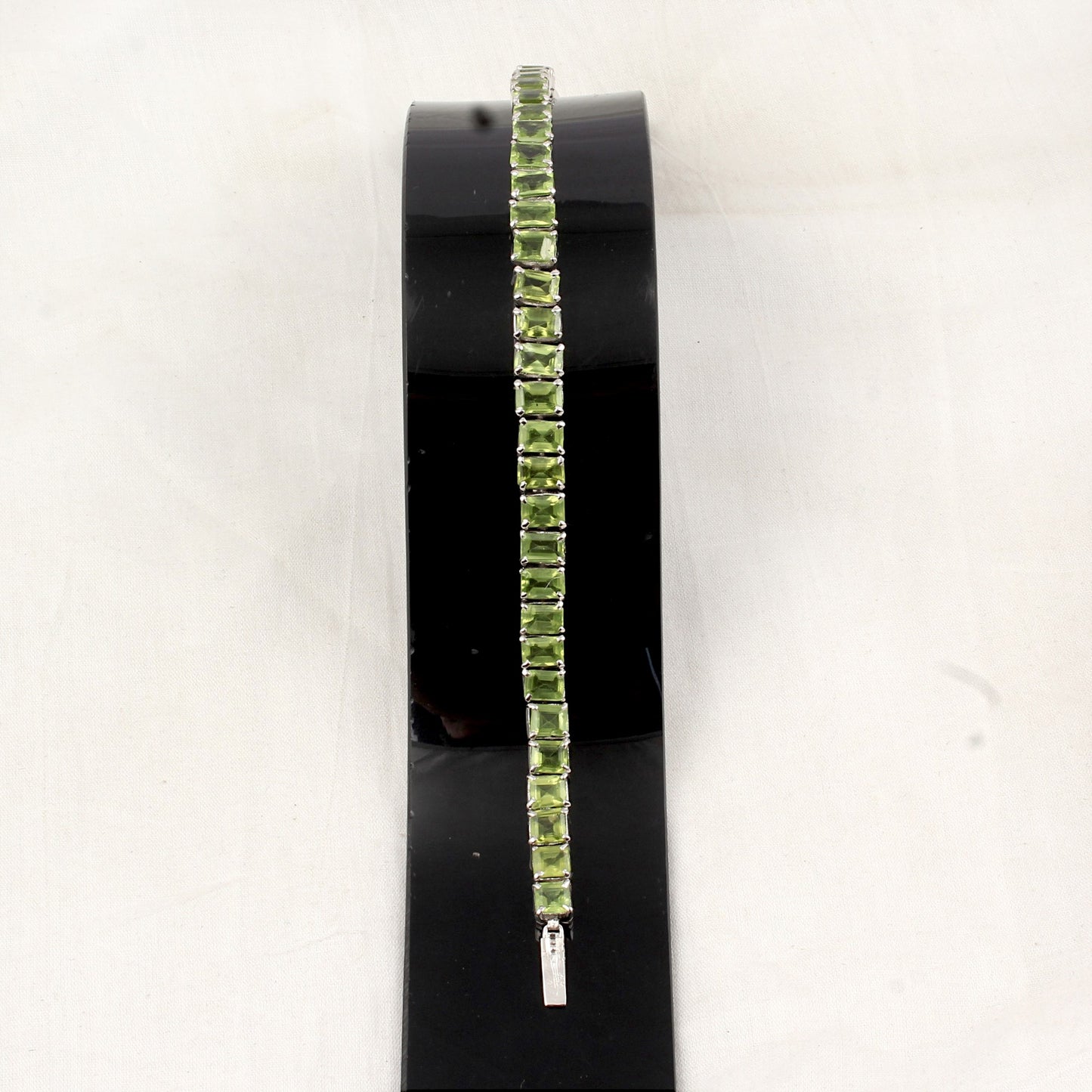 Natural Peridot Bracelet Handmade 925 Sterling Silver Prong Setting Faceted August Birthstone Jewelry