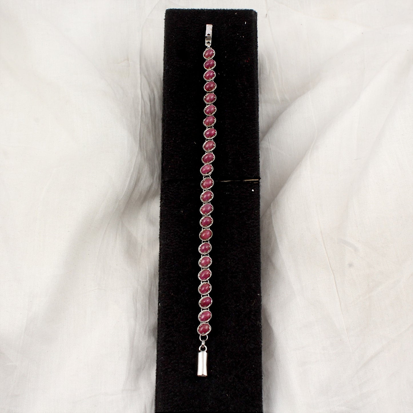 Natural Pink Ruby Bracelet Handmade 925 Sterling Silver Prong Setting Gemstone Tennis Bracelet Jewelry