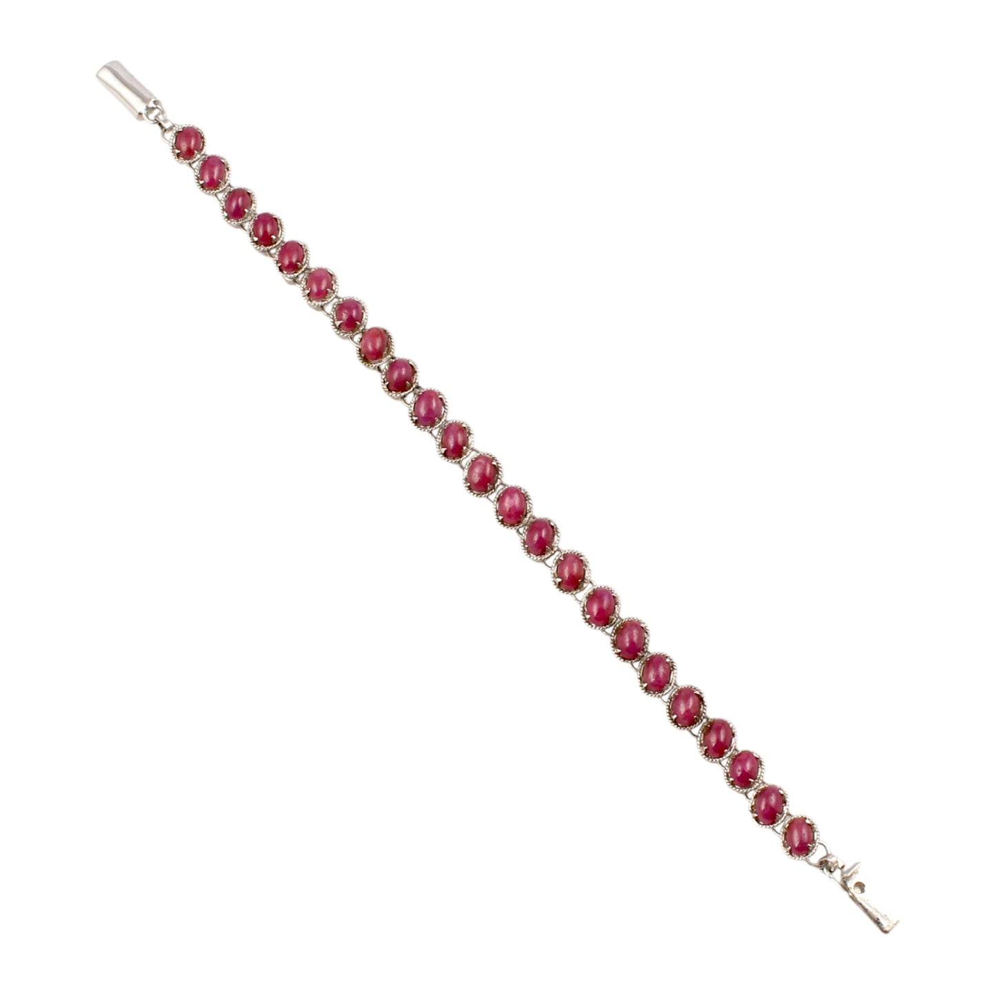 Natural Pink Ruby Bracelet Handmade 925 Sterling Silver Prong Setting Gemstone Tennis Bracelet Jewelry