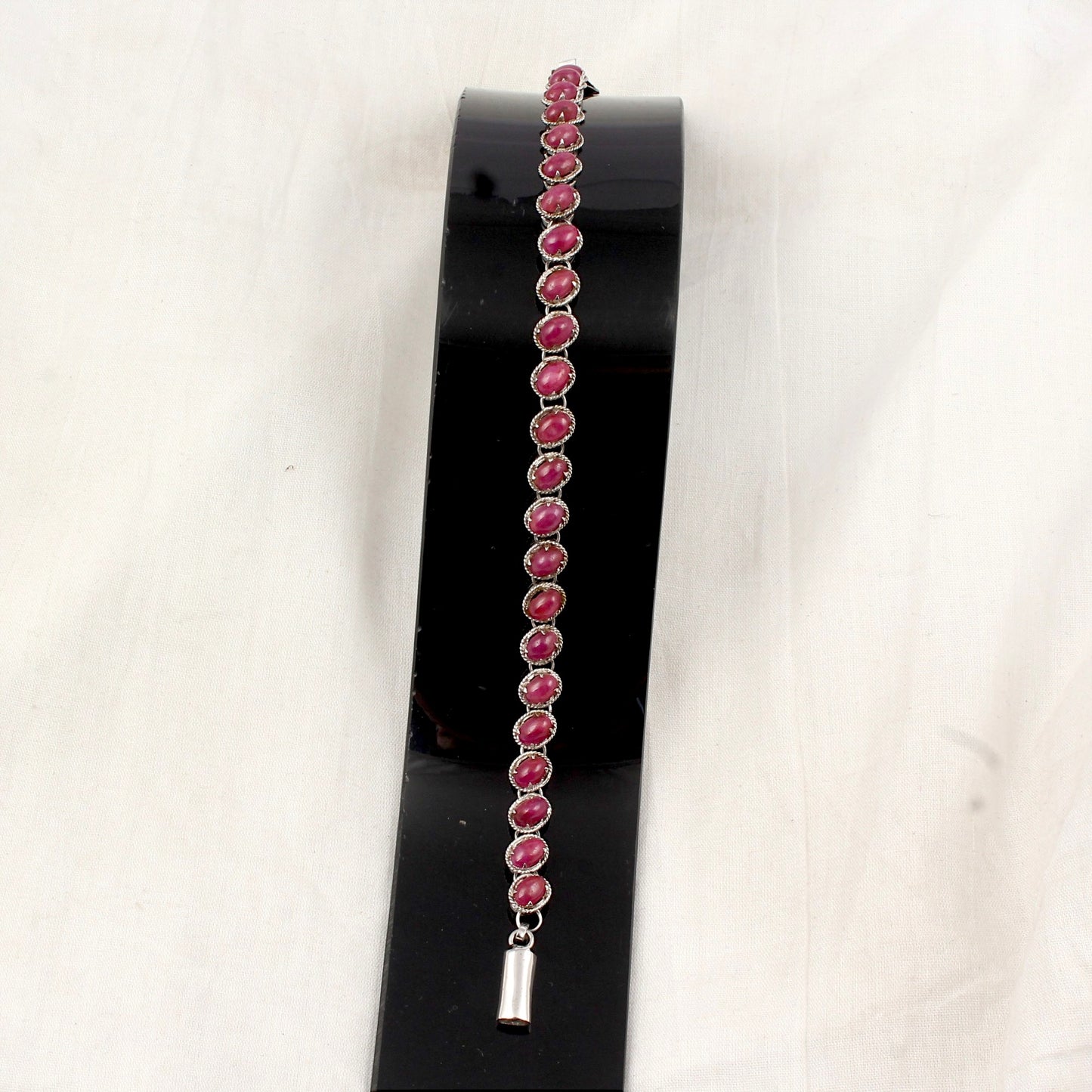 Natural Pink Ruby Bracelet Handmade 925 Sterling Silver Prong Setting Gemstone Tennis Bracelet Jewelry