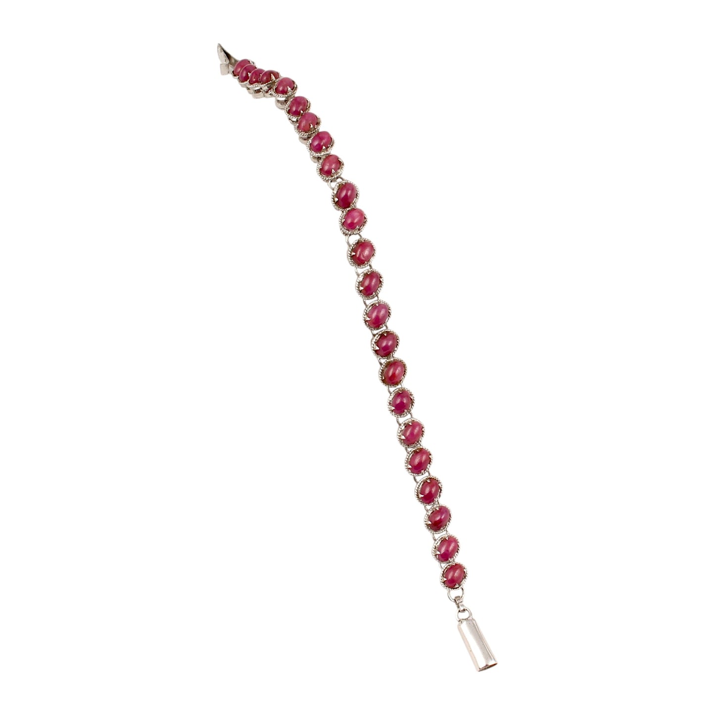 Natural Pink Ruby Bracelet Handmade 925 Sterling Silver Prong Setting Gemstone Tennis Bracelet Jewelry