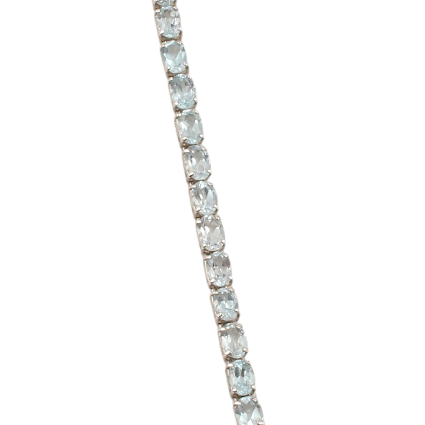 Natural Blue Topaz Bracelet Handmade 925 Sterling Silver Prong Setting Faceted Oval Gemstone Tennis Bracelet