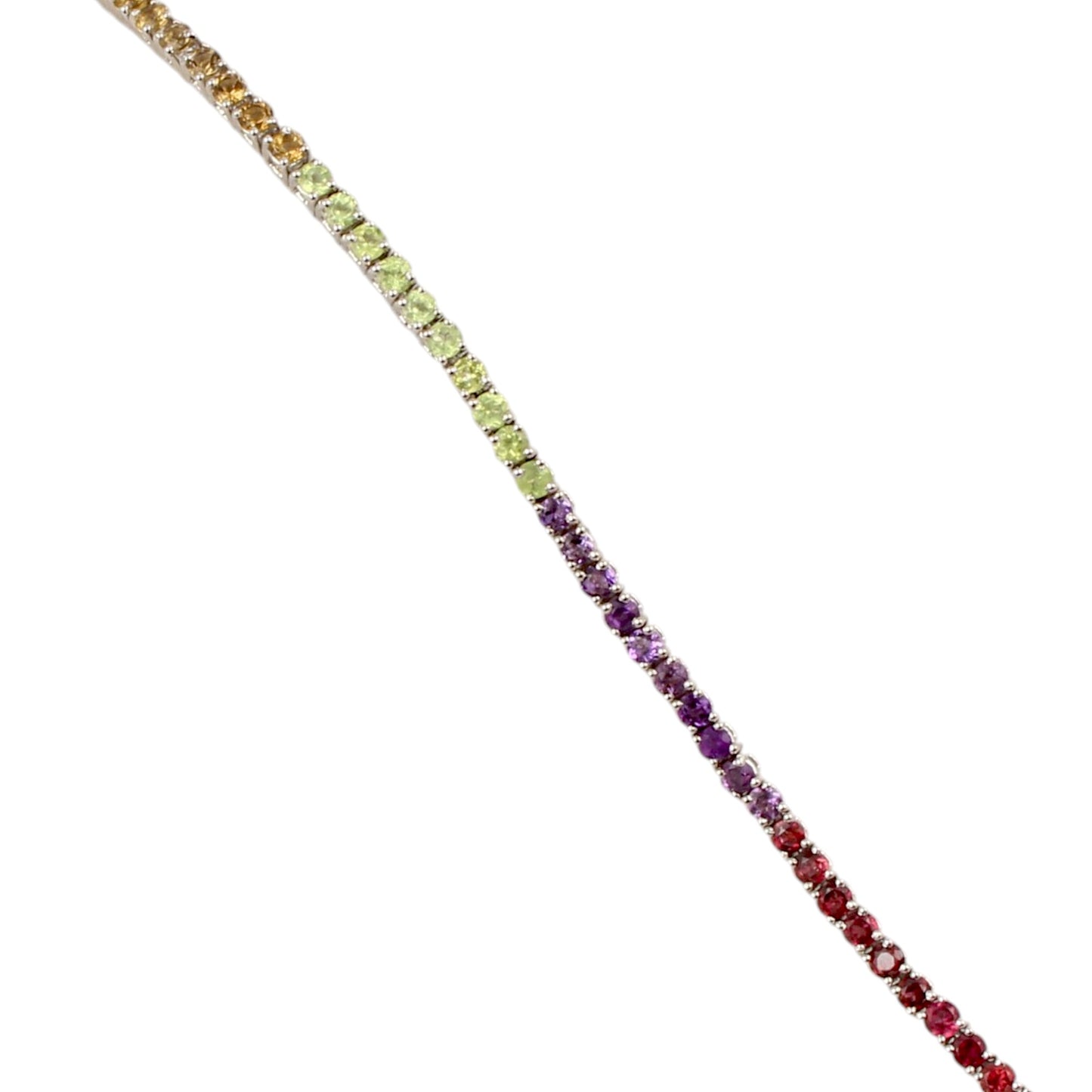 Multi Birthstone Bracelet Handmade Prong Set Bracelet 925 Sterling Silver Faceted Gemstone Tennis Bracelet