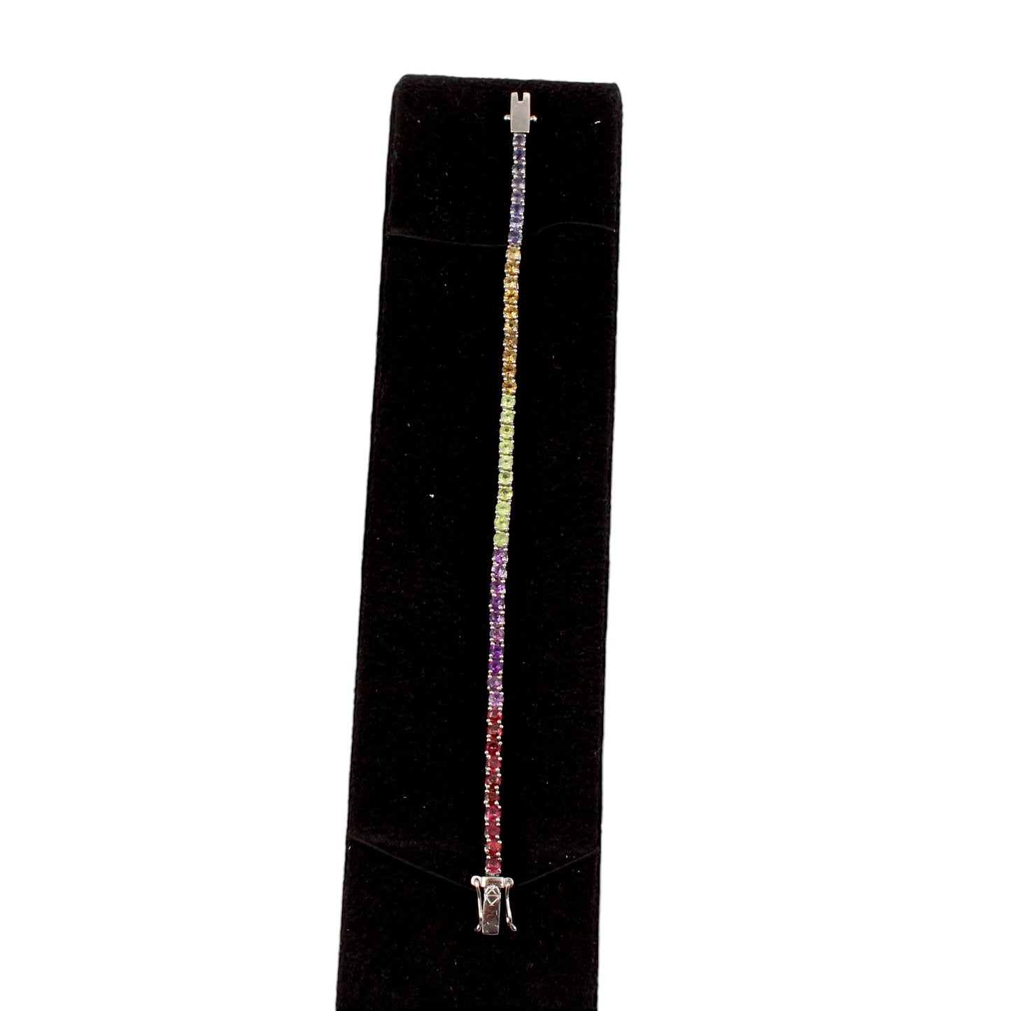 Multi Birthstone Bracelet Handmade Prong Set Bracelet 925 Sterling Silver Faceted Gemstone Tennis Bracelet