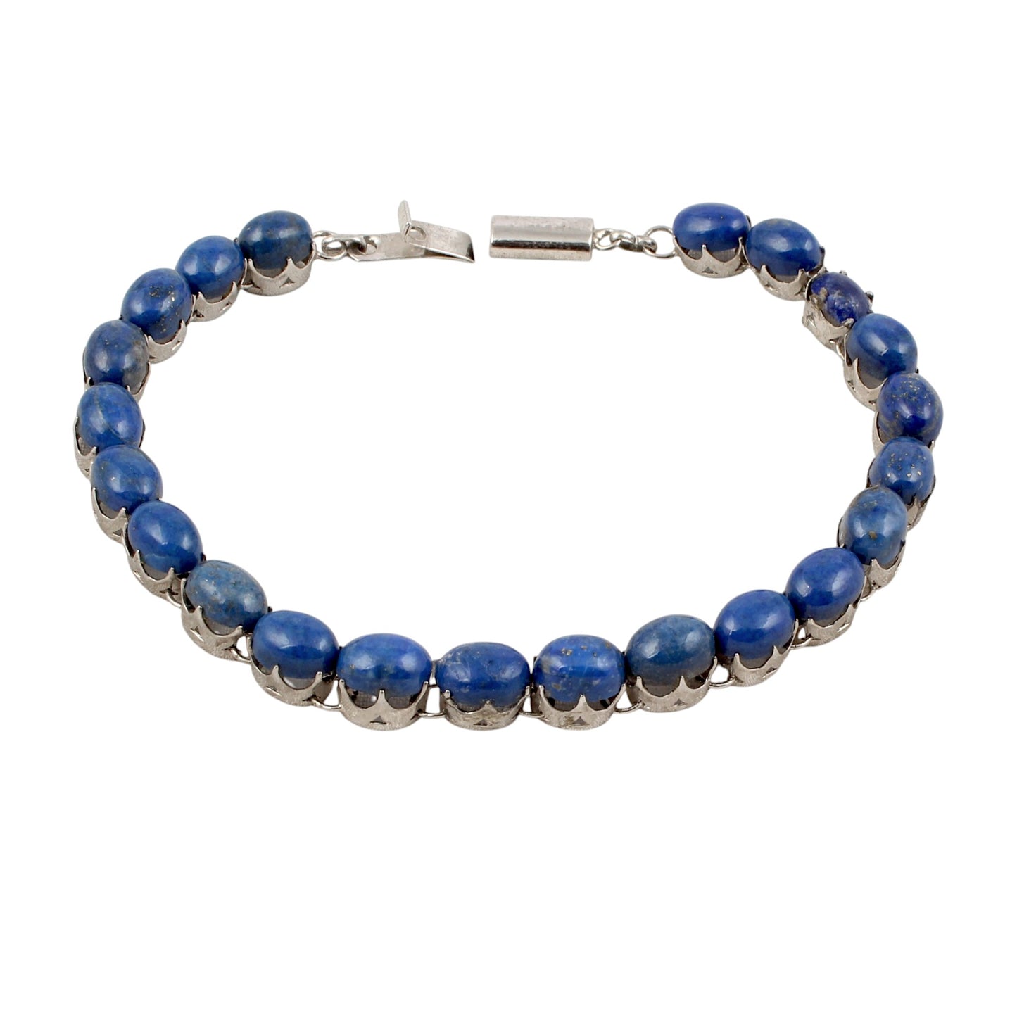 Blue Lapis Lazuli Bracelet Handmade Oval Gemstone 925 Sterling Silver Bracelet Birthday Anniversary Gift For her