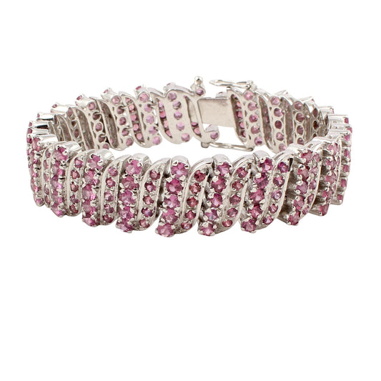 Elegant Garnet Bracelet Wedding Jewelry Handmade 925 Sterling Silver Lovely Gemstone Bracelet