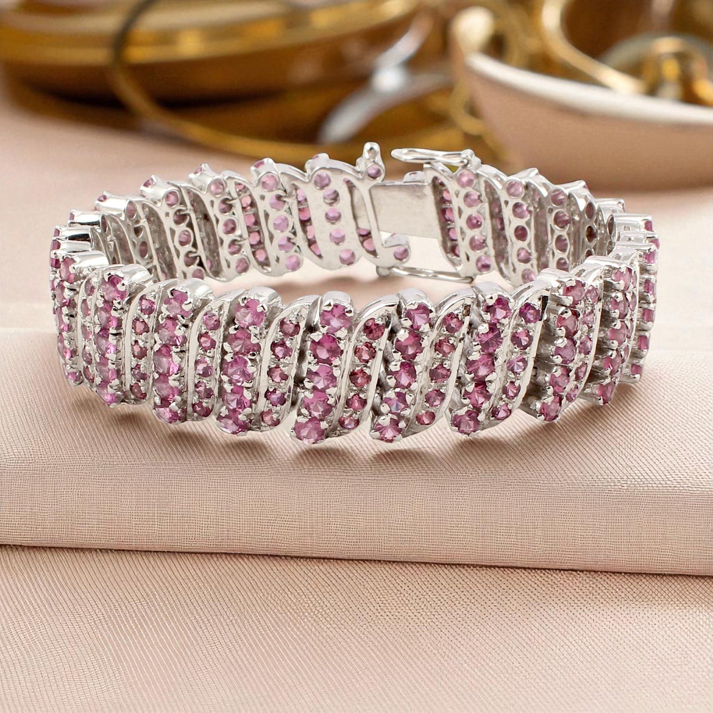Elegant Garnet Bracelet Wedding Jewelry Handmade 925 Sterling Silver Lovely Gemstone Bracelet