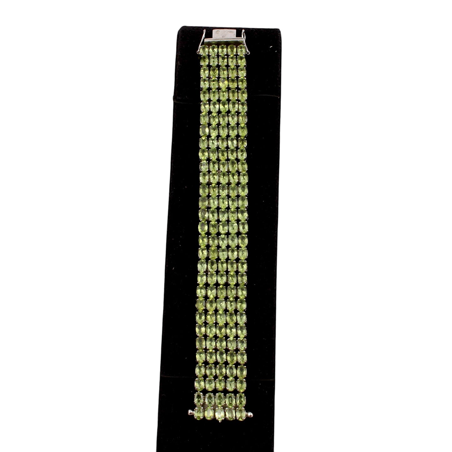 Natural Peridot Tennis Bracelet Wide 925 Sterling Silver Bracelet August Birthstone Jewelry
