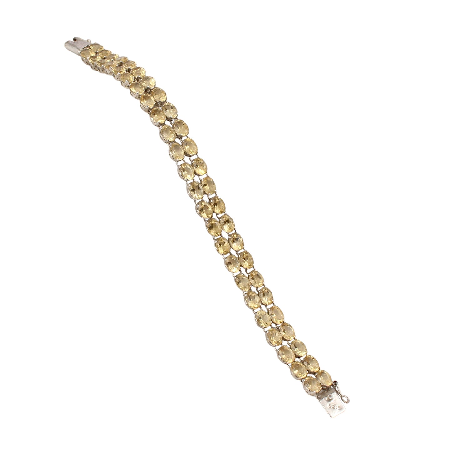 Natural Citrine Tennis Bracelet Handmade Prong Setting 925 Sterling Silver Yellow Citrine November Birthstone Jewelry