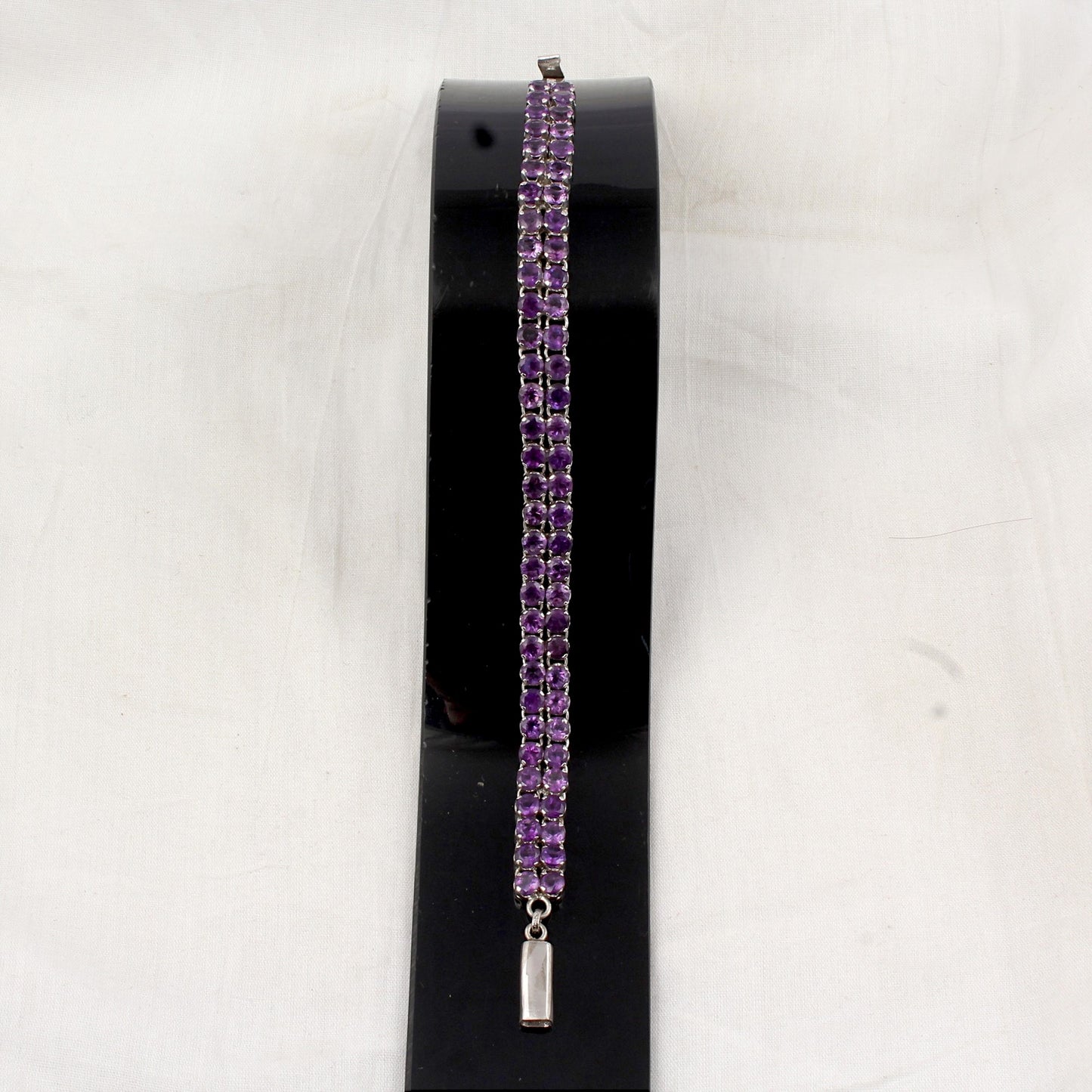 Natural Round Amethyst Tennis Bracelet 925 Sterling Silver Bracelet Elegant February Birthstone Bracelet