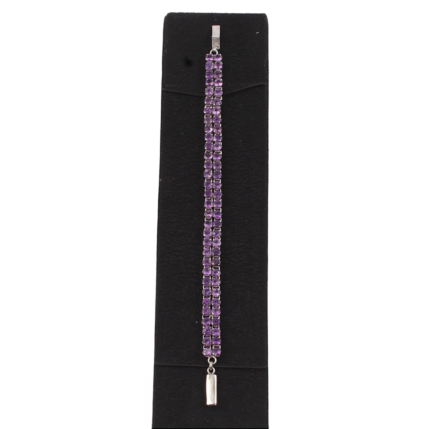 Natural Round Amethyst Tennis Bracelet 925 Sterling Silver Bracelet Elegant February Birthstone Bracelet