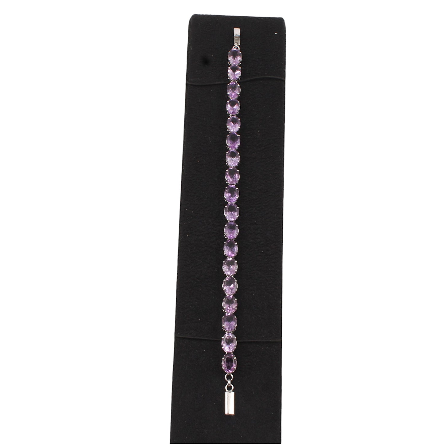 Faceted Amethyst Bracelet Prong Setting 925 Sterling Silver Amethyst Link Bracelet February Birthstone Jewelry
