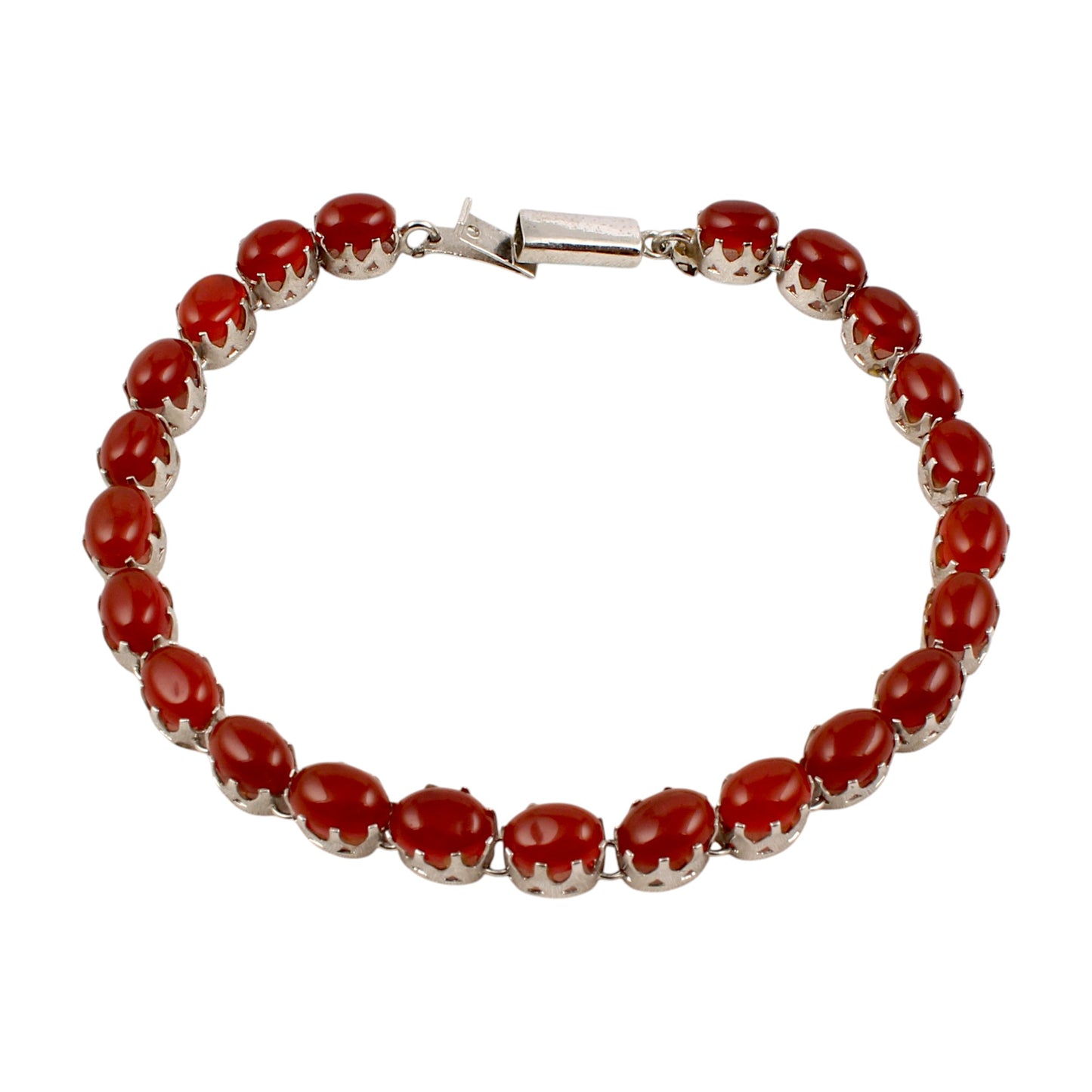Red Onyx Bracelet Handmade Oval Gemstone Prong Setting 925 Sterling Silver Bracelet Birthday Anniversary Gift For her