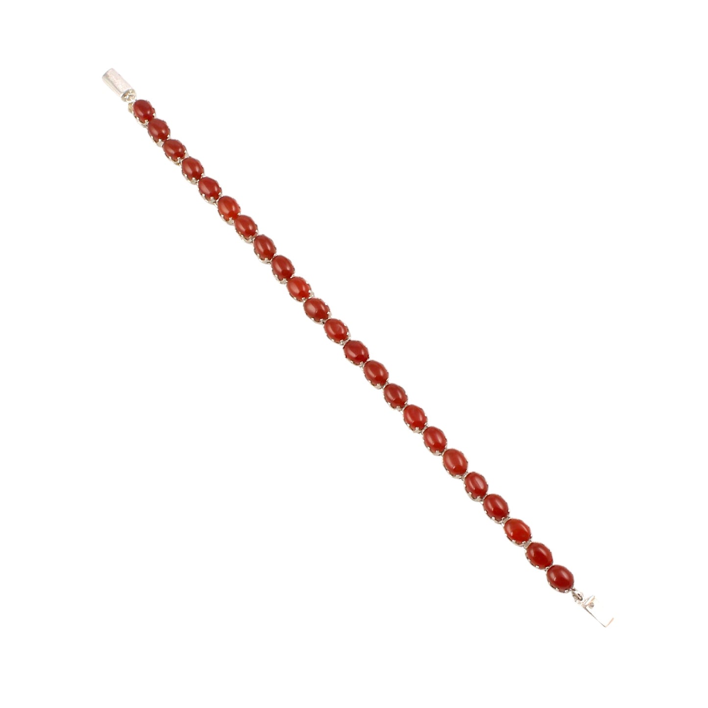 Red Onyx Bracelet Handmade Oval Gemstone Prong Setting 925 Sterling Silver Bracelet Birthday Anniversary Gift For her