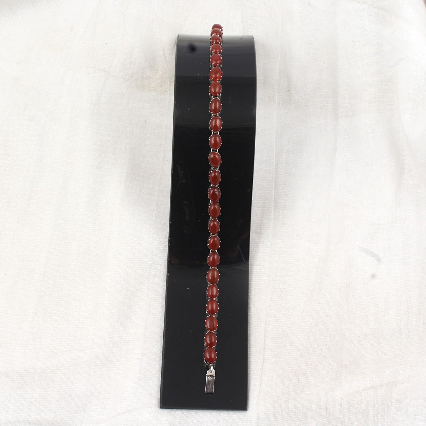 Red Onyx Bracelet Handmade Oval Gemstone Prong Setting 925 Sterling Silver Bracelet Birthday Anniversary Gift For her