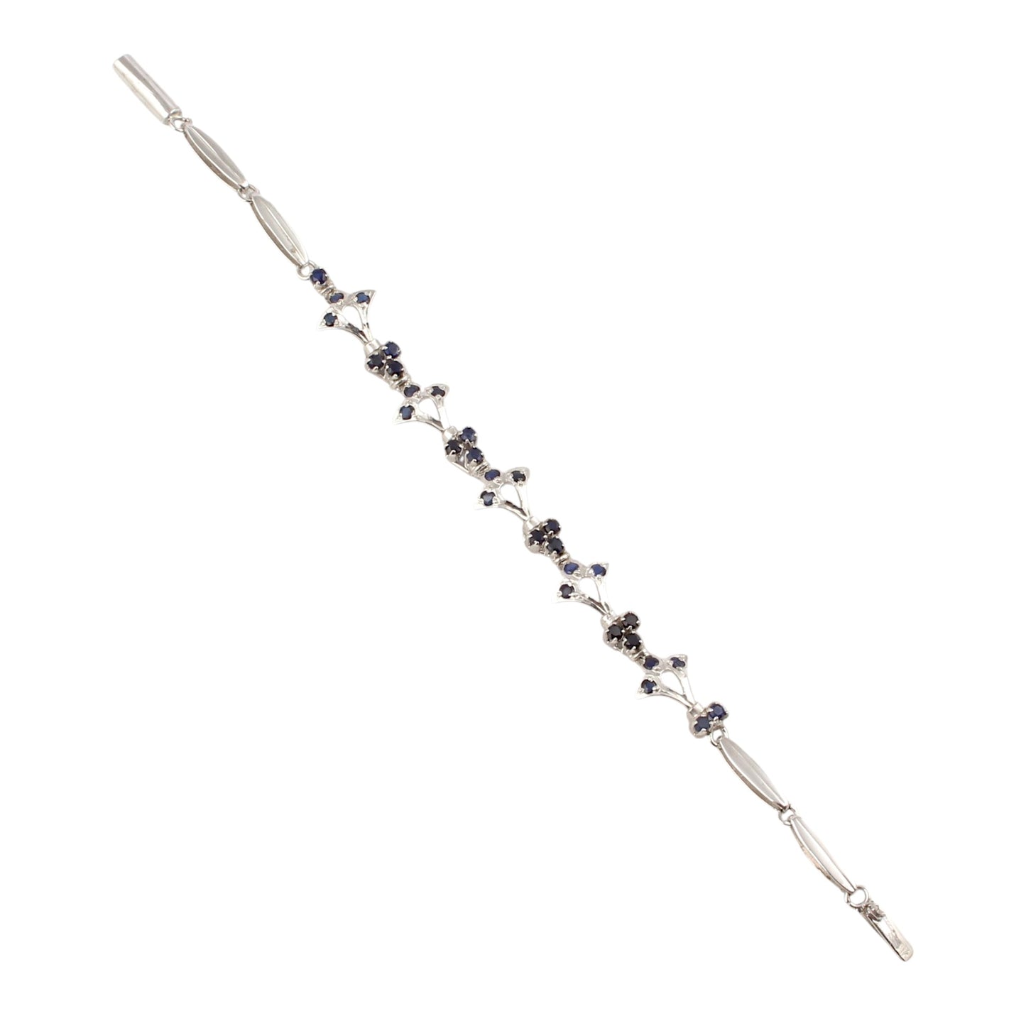 Natural Blue Sapphire Bracelet Handmade Designer 925 Sterling Silver Unique Artisan Bracelet