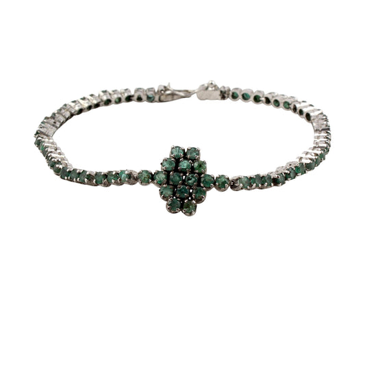 Beautiful Emerald Bracelet May Birthstone 925 Sterling Silver Handmade Minimal Bracelet Jewelry
