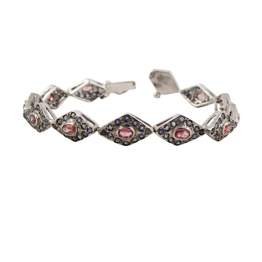 Elegant Garnet Bracelet Wedding Jewelry Handmade 925 Sterling Silver Lovely Gemstone Bracelet