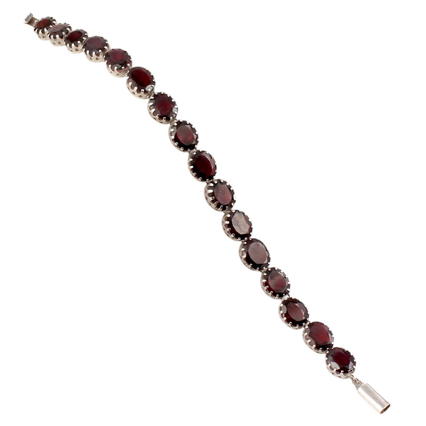 Natural Red Garnet Bracelet 925 Sterling Silver Faceted Garnet Gemstone Jewelry January Birthstone Bracelet
