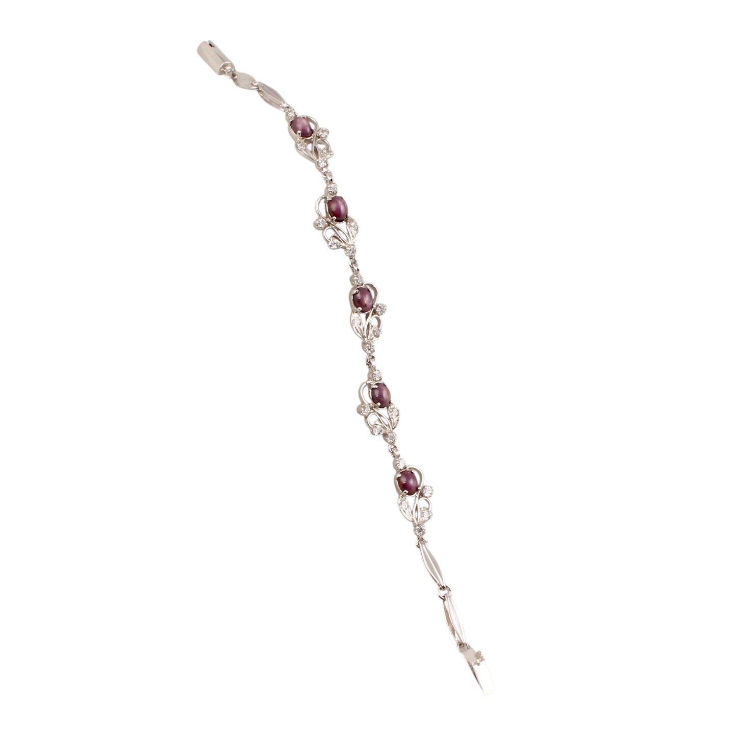 Star Ruby Bracelet with CZ Handmade 925 Sterling Silver Designer Ruby Bracelet Birthday Gift For Her