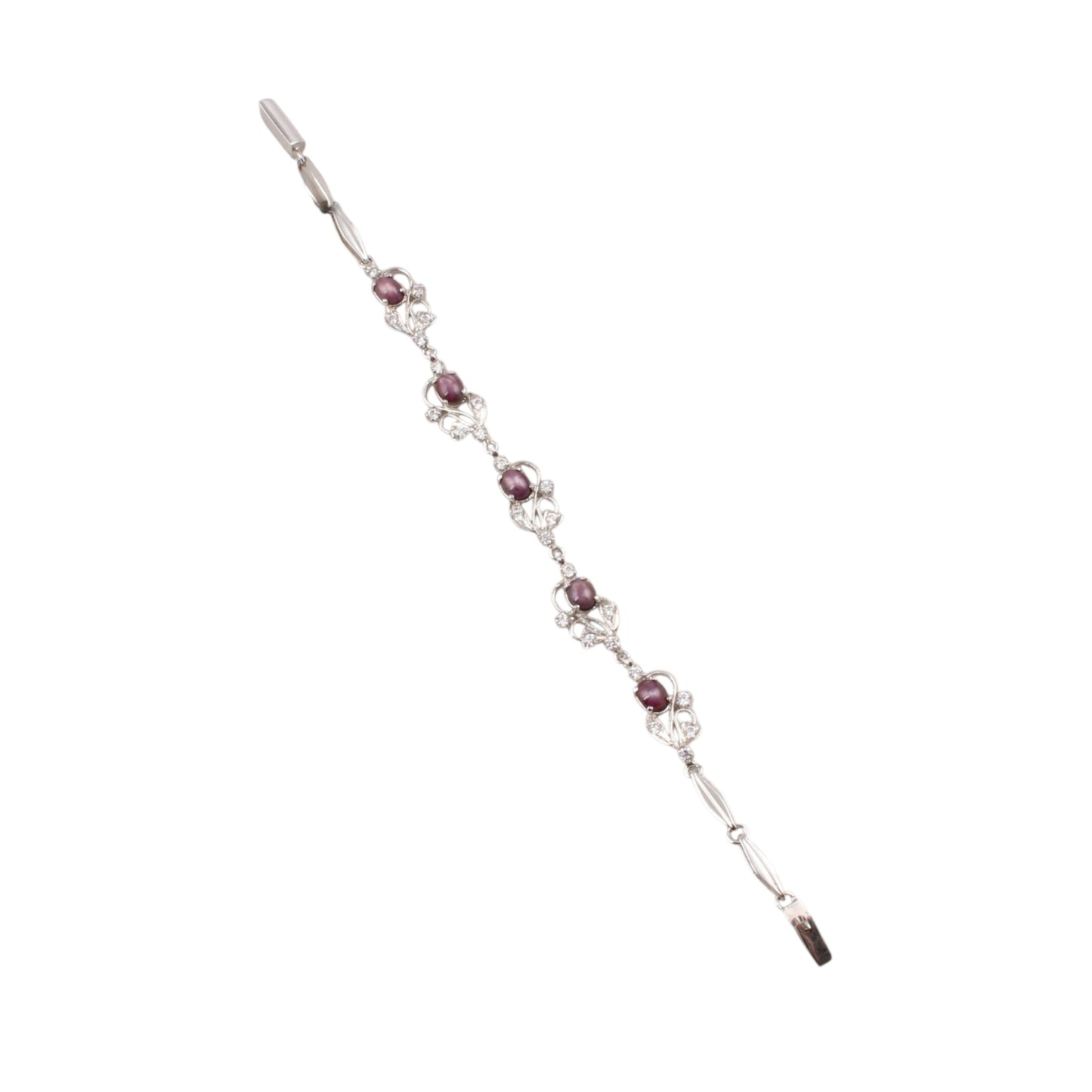 Star Ruby Bracelet with CZ Handmade 925 Sterling Silver Designer Ruby Bracelet Birthday Gift For Her